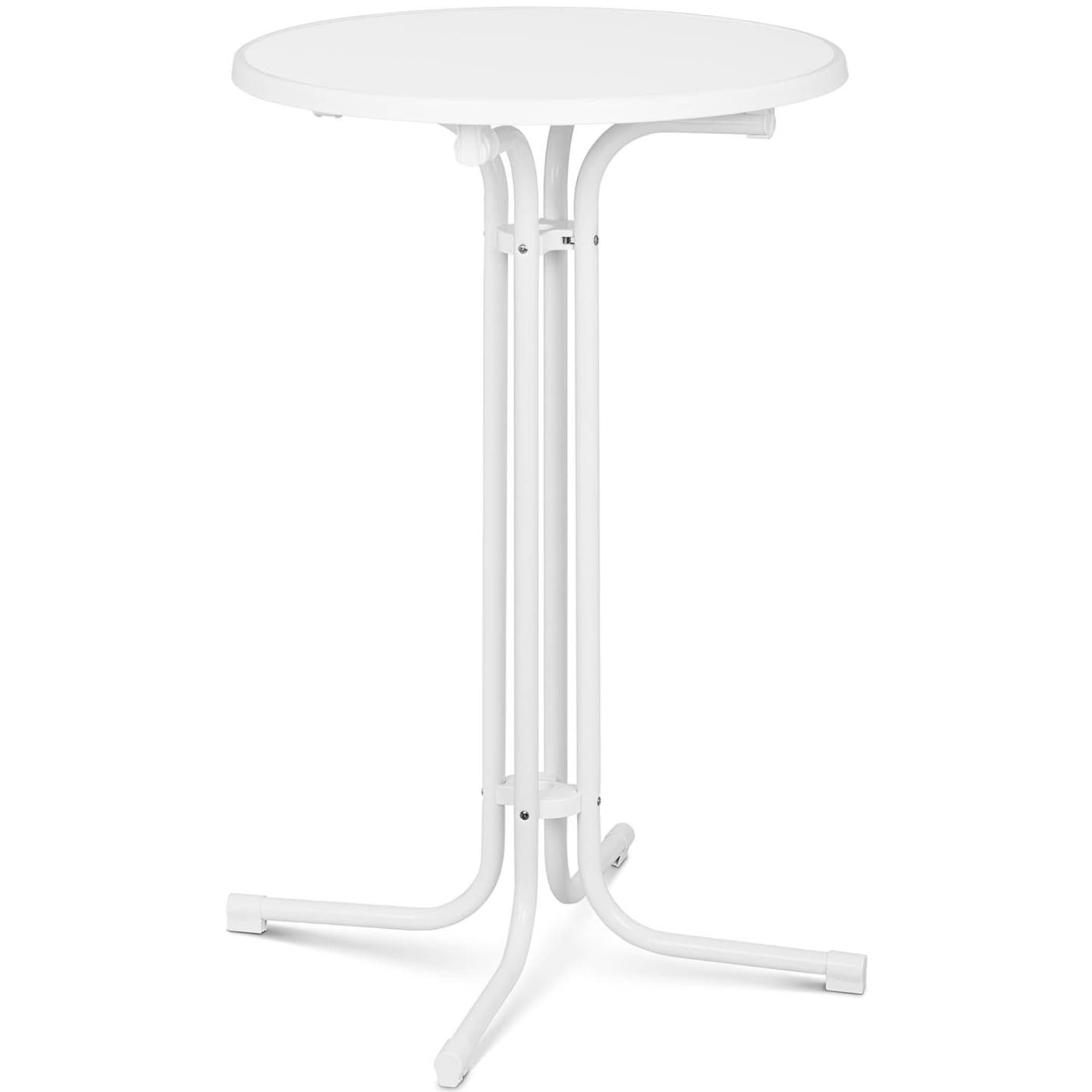 

Stół stolik barowy okrągły wysoki składany śr. 70 cm wys. 110 cm biały