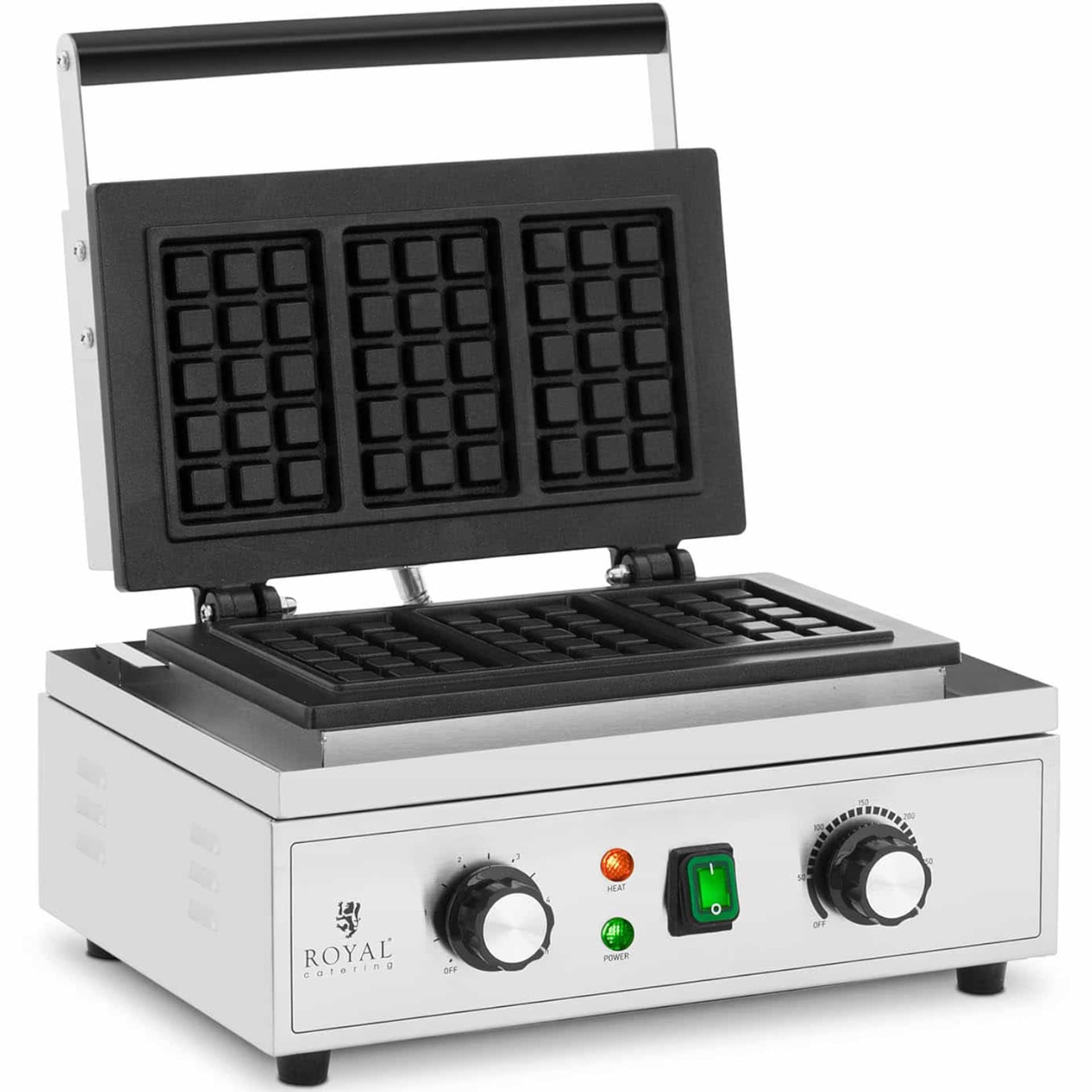 

Gofrownica prostokątna na 3 gofry belgijskie TEFLON 1500 W