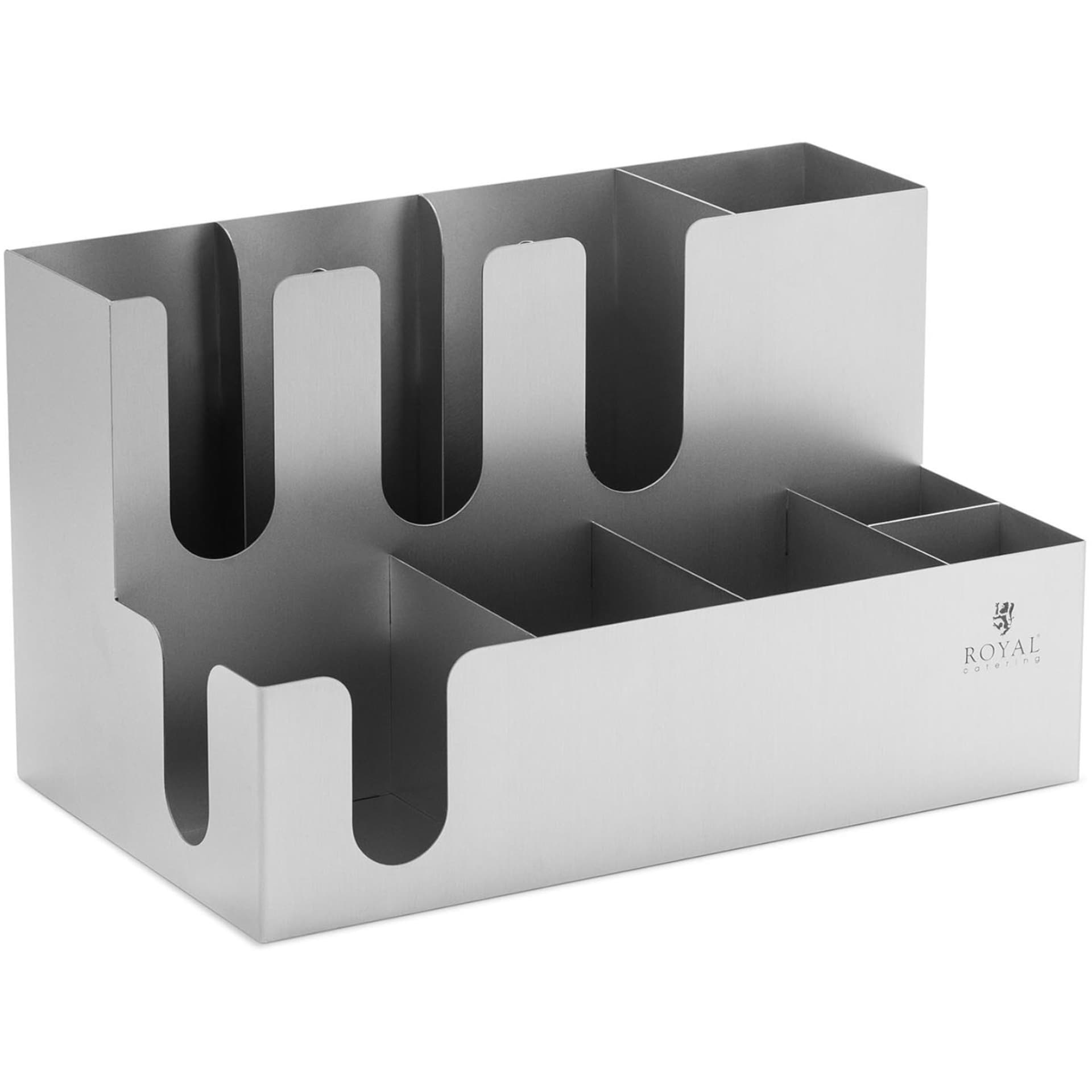 

Stojak organizer na kubki wieczka mieszadełka cukier do kawy