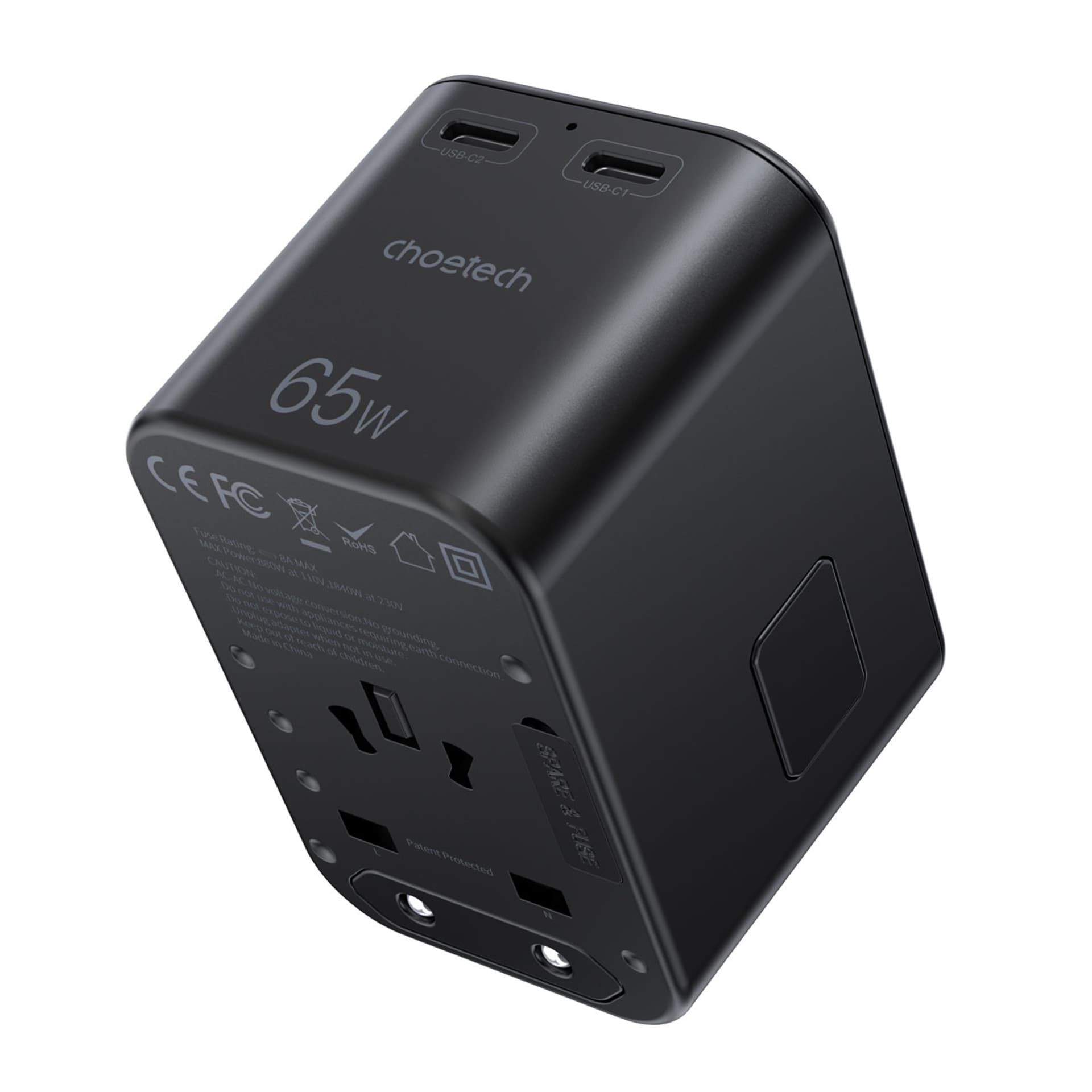 

Szybka ładowarka podróżna wtyczka UE UK USA AUS 3xUSB 30-65W czarny