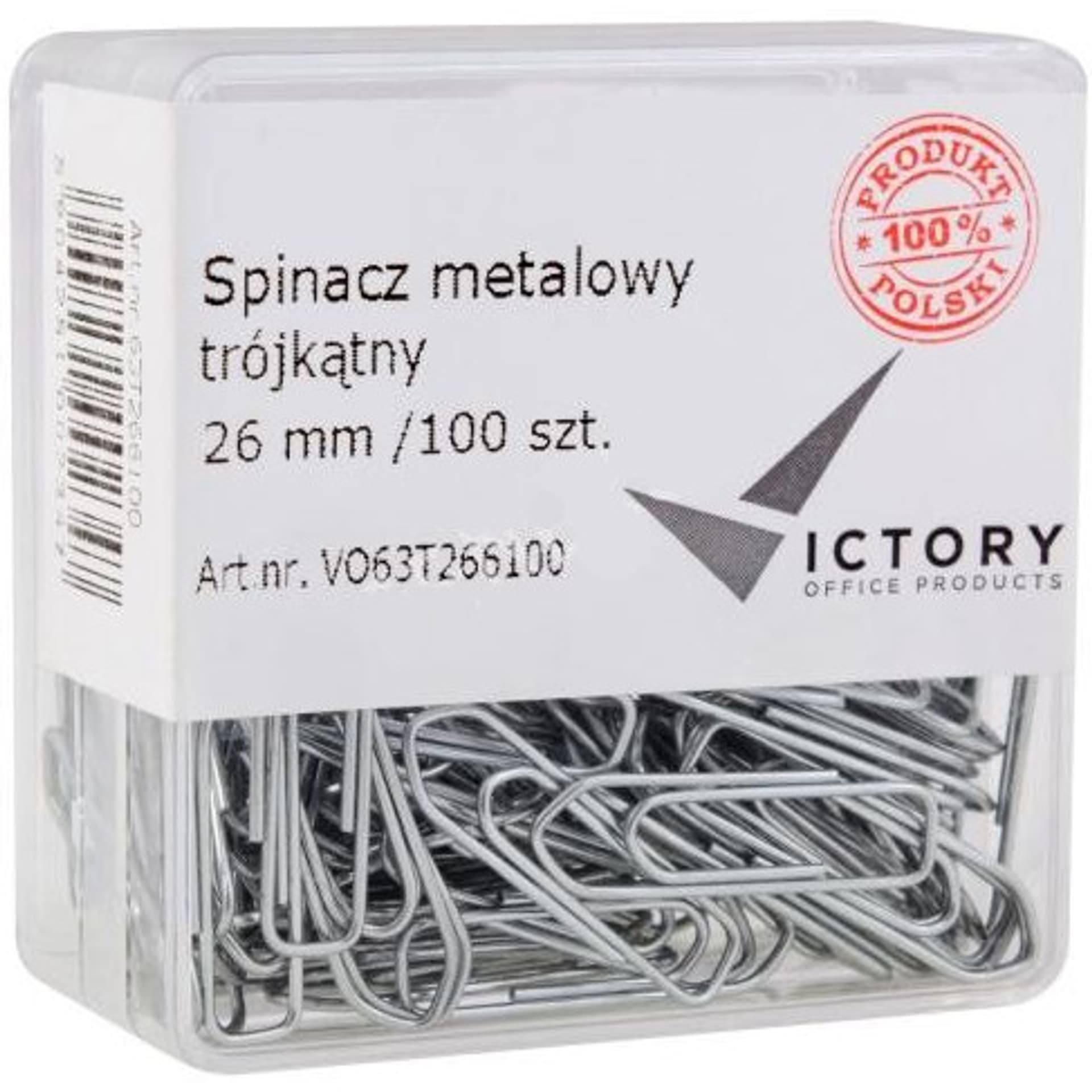 

Spinacz metalowy trójkątny 26 mm (100szt.) w op 63T266100 VICTORY, 100szt.) w op 63t266100 victor