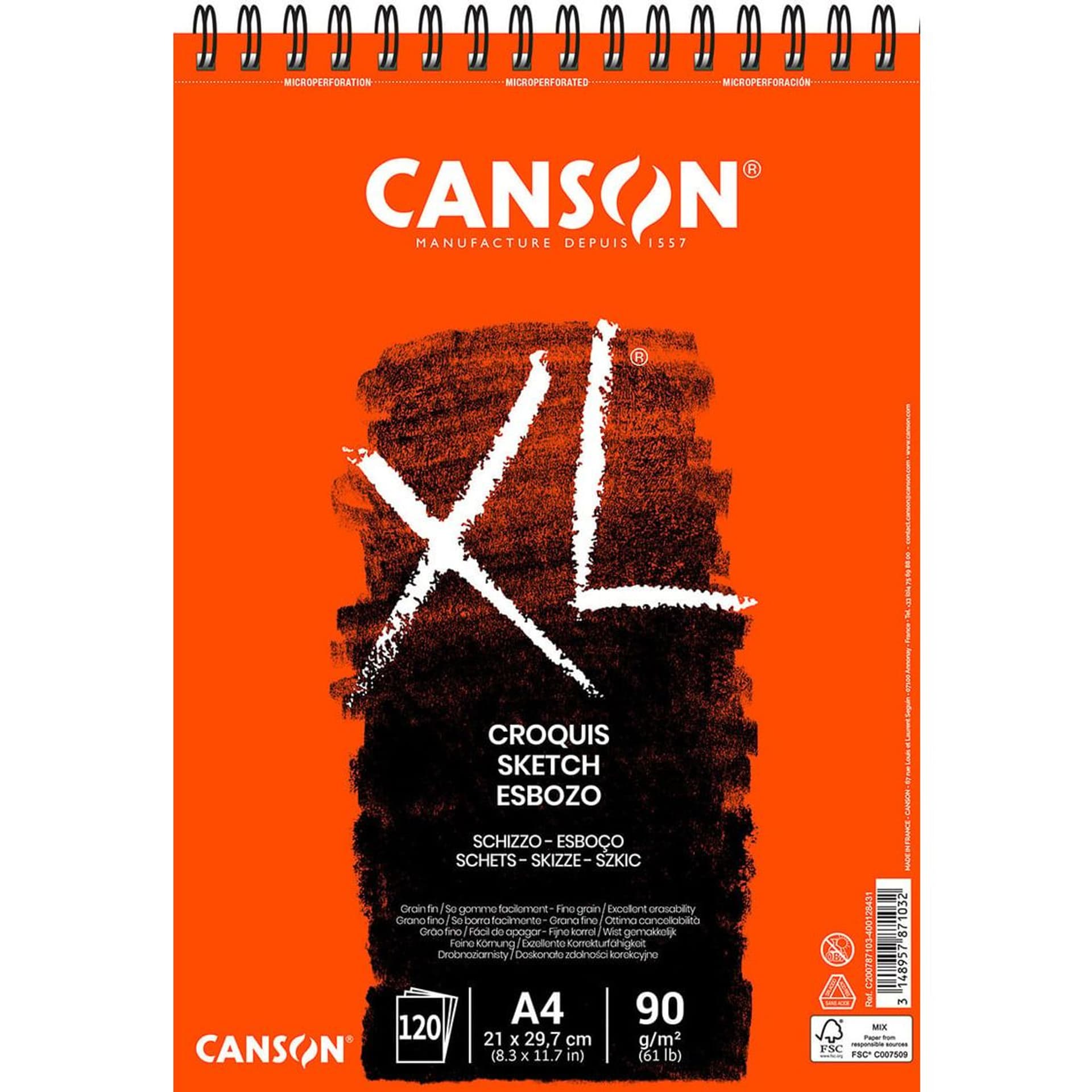 

Szkicownik XL A4 120ark na spirali 200787103 CANSON