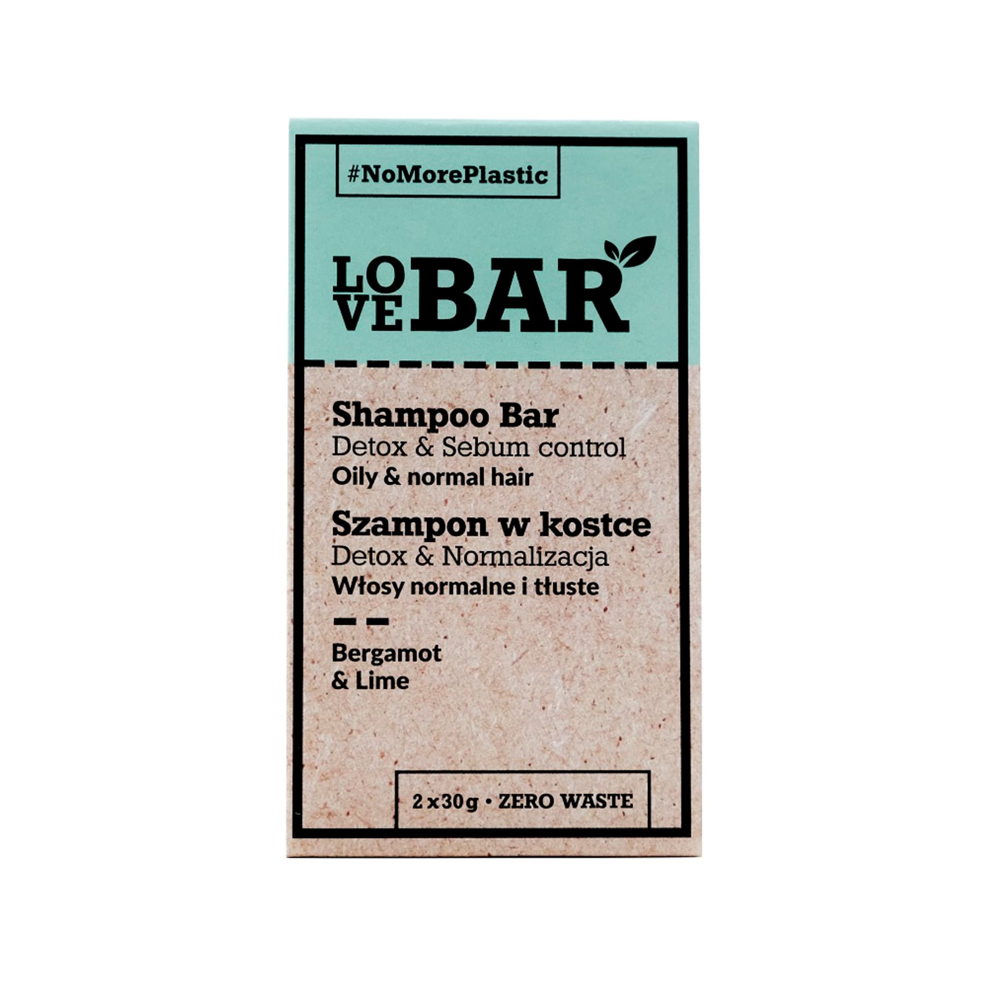 

Love Bar Shampoo Bar szampon w kostce do włosów normalnych i tłustych Bergamotka Limonka 2x30g