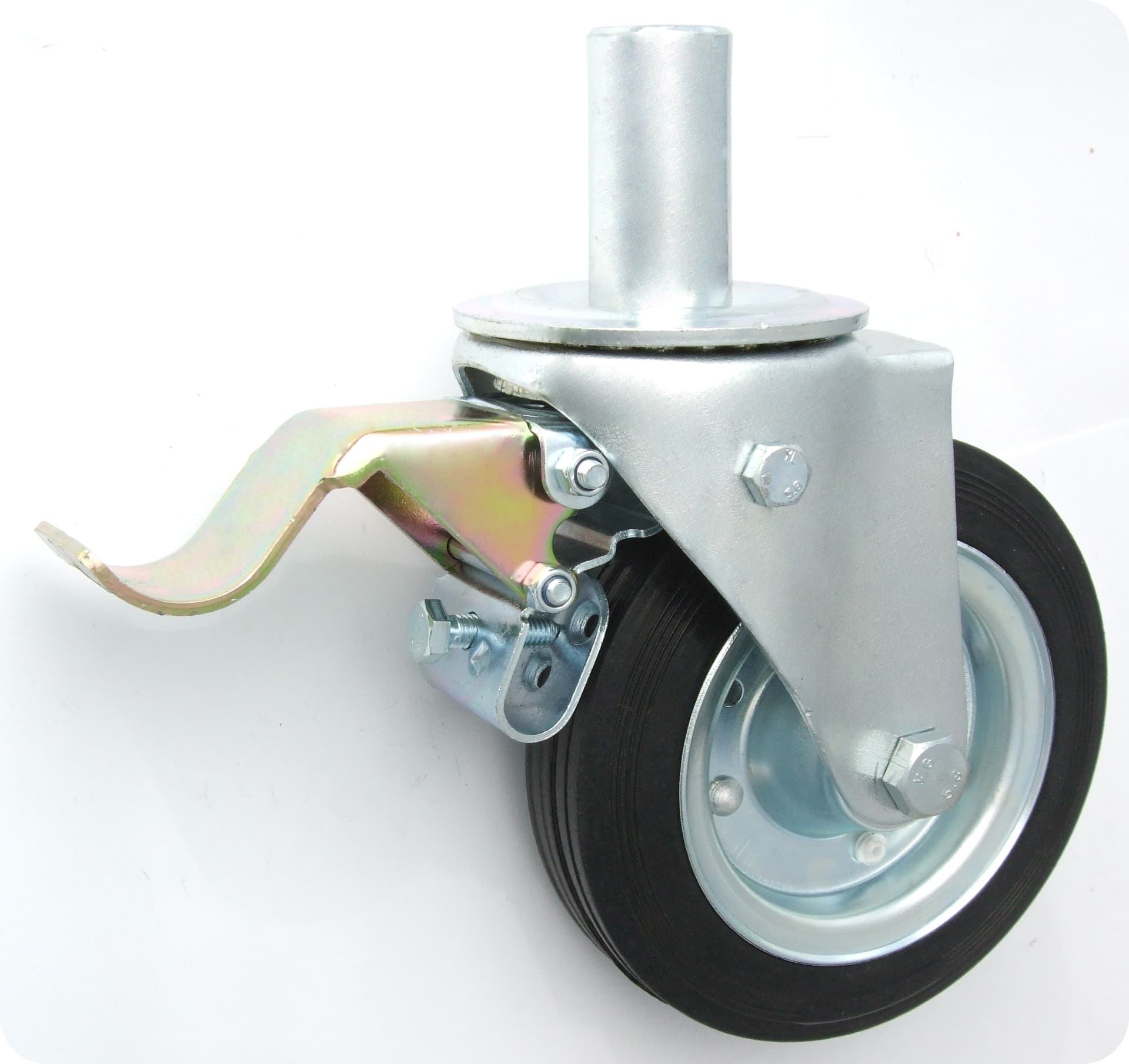 

KOŁO METAL-GUMA 160MM OBUDOWA Z TRZPIENIEM+HAMULEC 46H