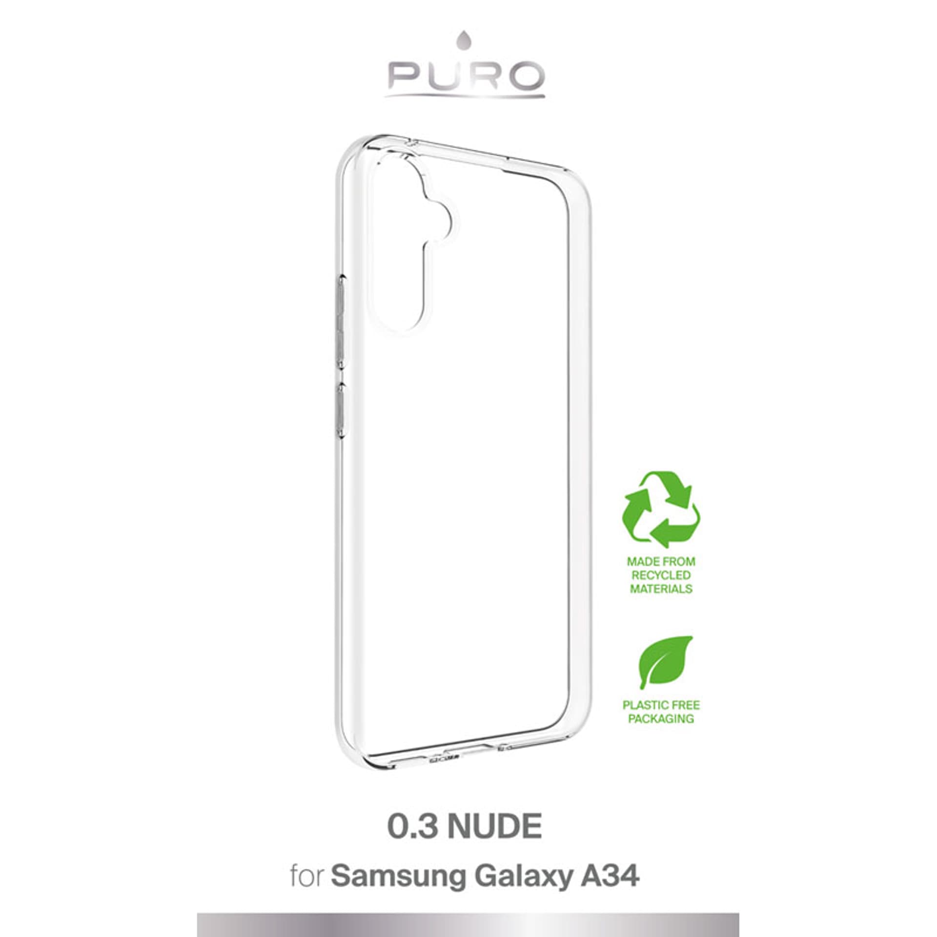 

PURO 0.3 Nude - Etui ekologiczne Samsung Galaxy A34 5G (przezroczysty)