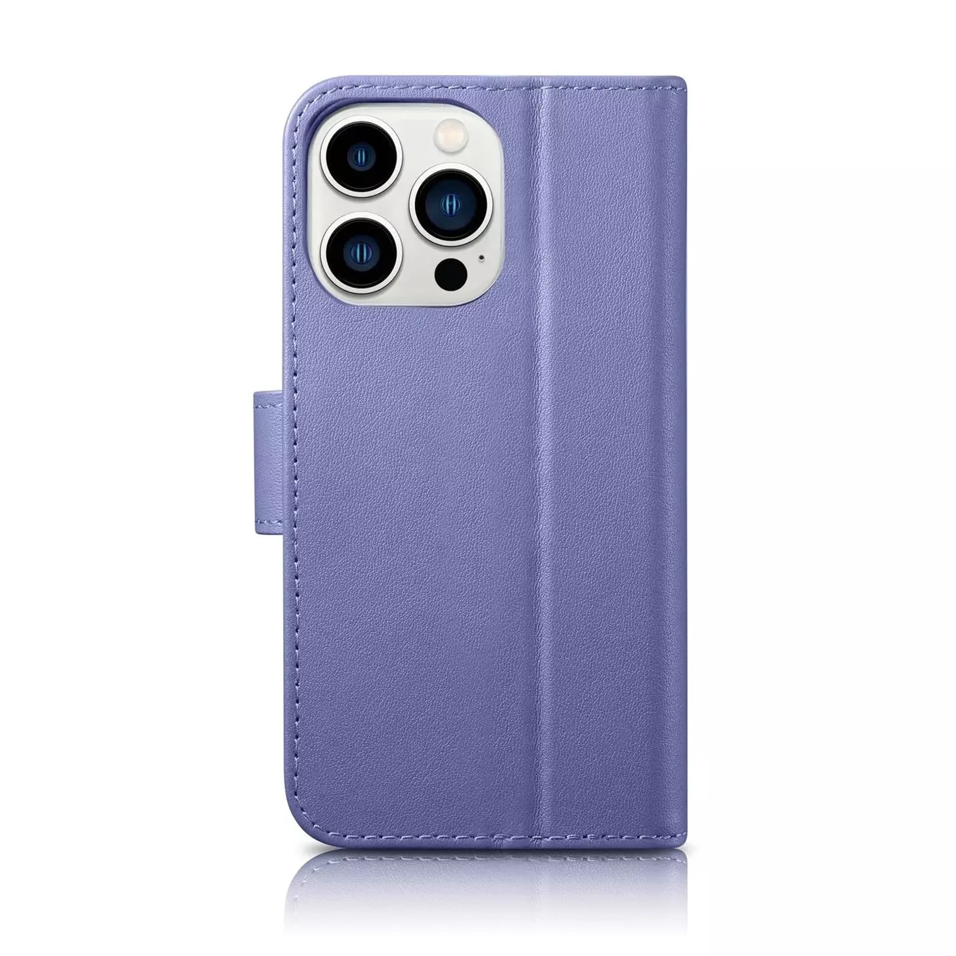 

iCarer Wallet Case 2in1 etui iPhone 14 Pro Max skórzany pokrowiec z klapką Anti-RFID jasnofioletowy (WMI14220728-LP)