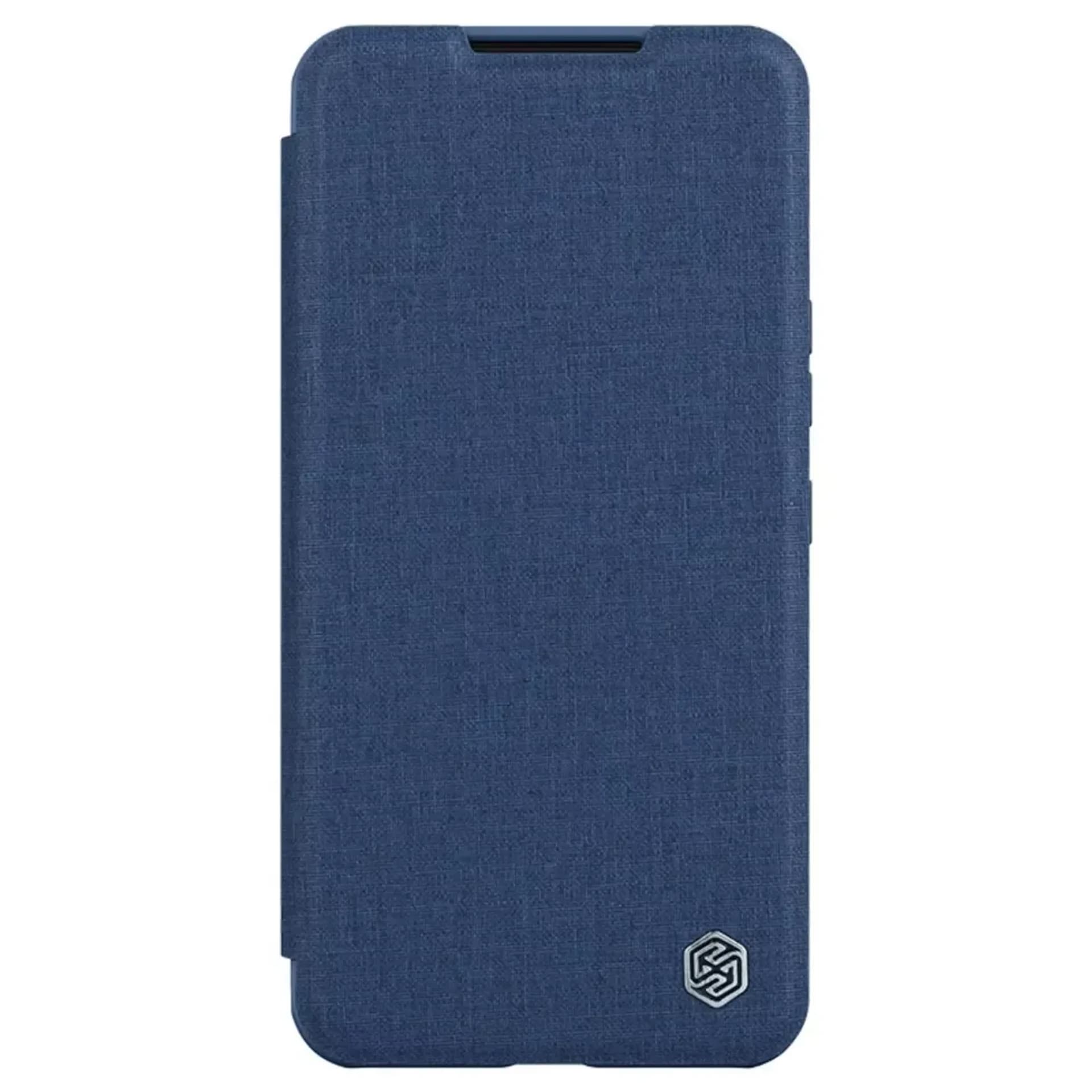 

Etui Nillkin Qin Cloth Pro Case etui do Samsung Galaxy S23+ pokrowiec z klapką osłona na aparat niebieskie