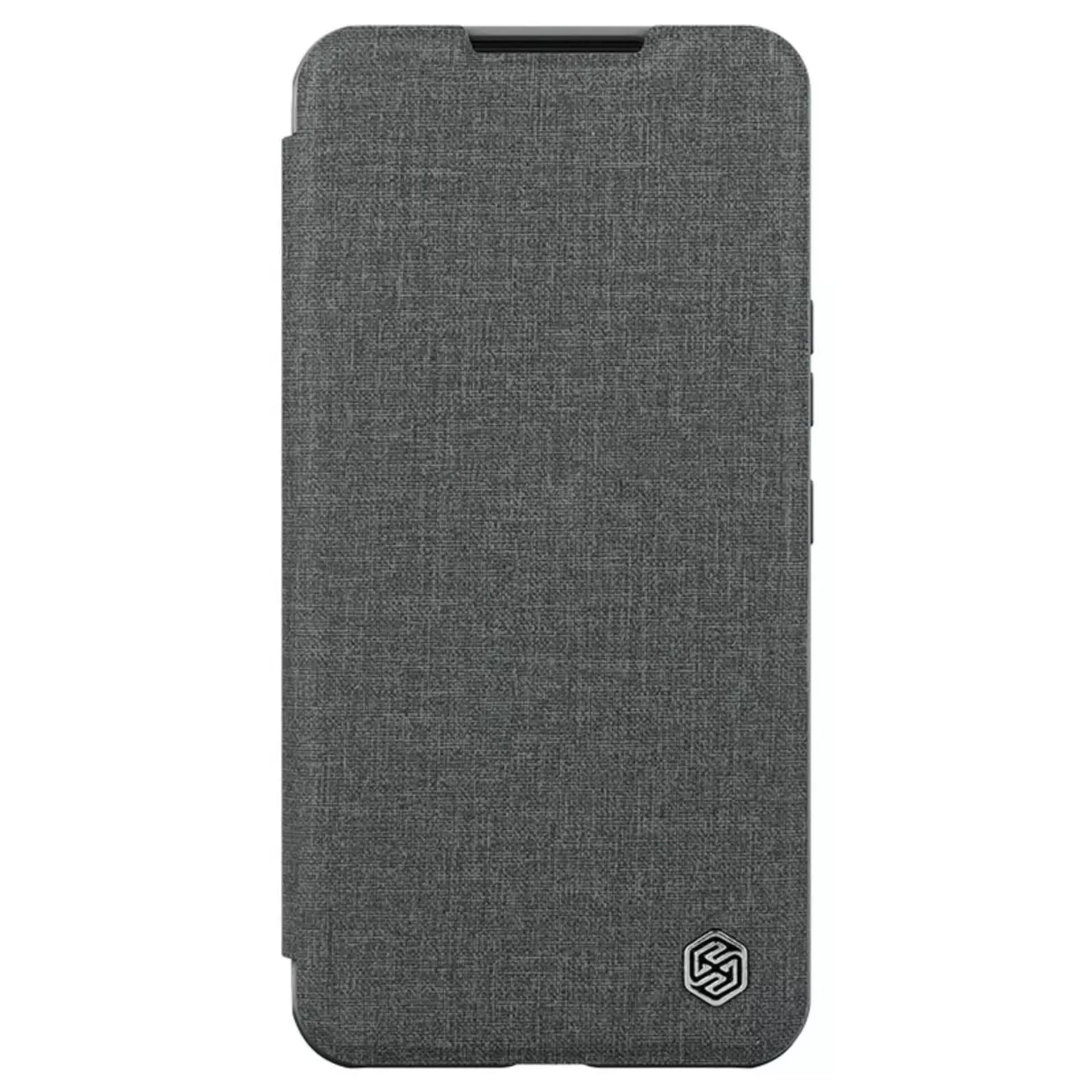 

Etui Nillkin Qin Cloth Pro Case etui do Samsung Galaxy S23+ pokrowiec z klapką osłona na aparat szare