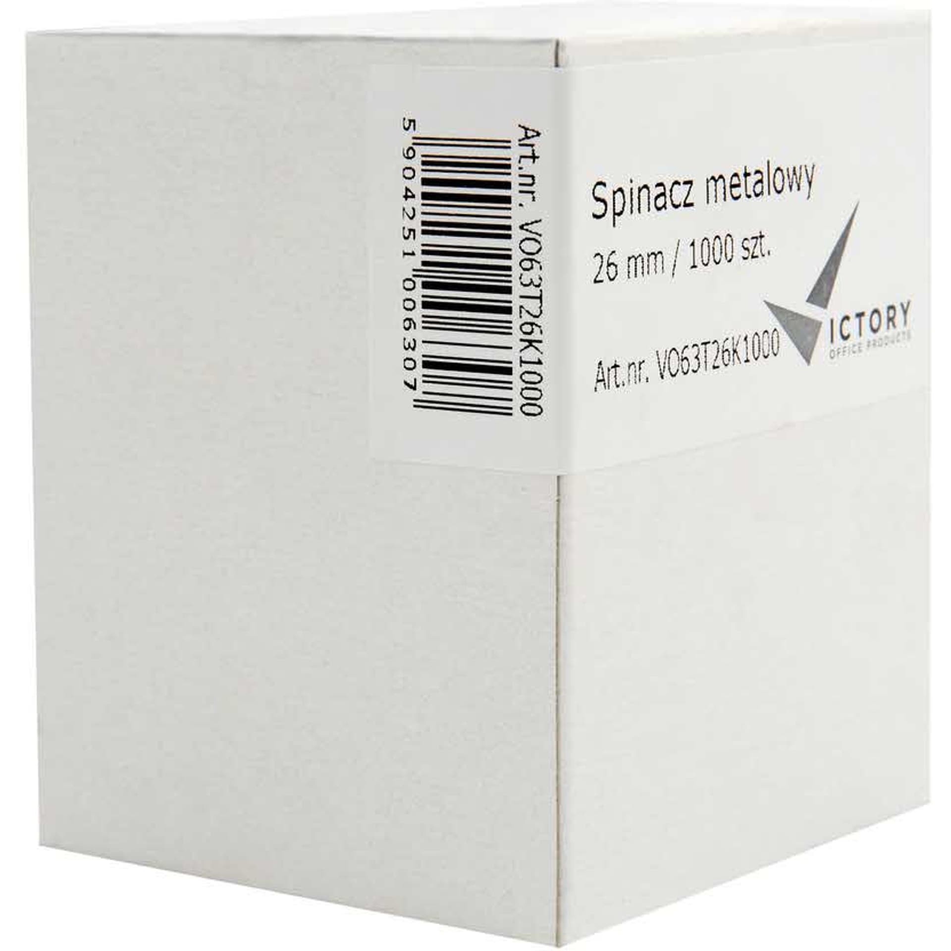 

Spinacz metalowy trójkątny 26mm pudełko 1000szt. VO63T26K1000 VICTORY