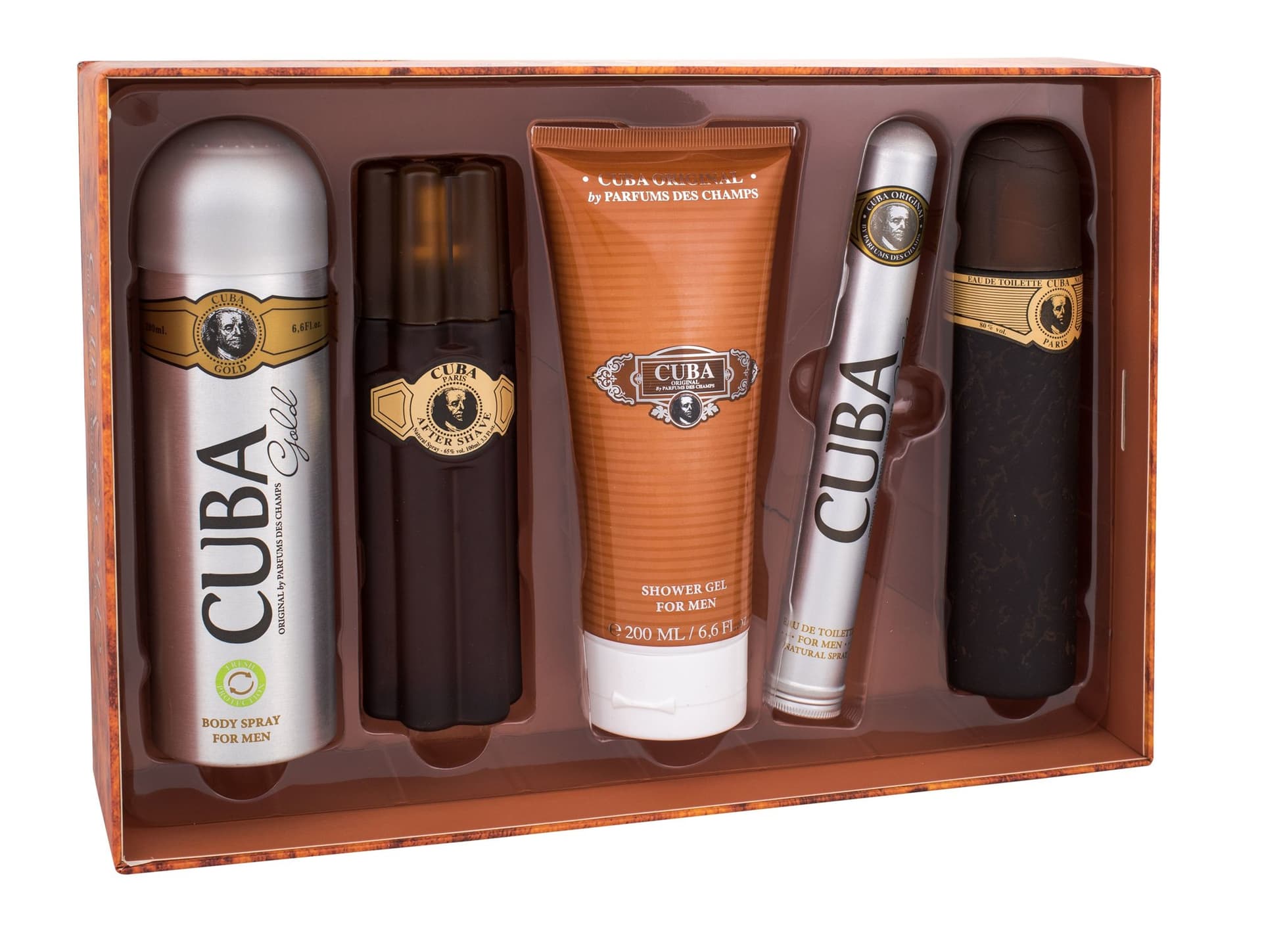 

Cuba Gold EDT 100ml EDT 100ml + 100ml Balsam po goleniu + 200ml Żel pod prysznic + 200ml Deodorant + 35ml EDT (M)