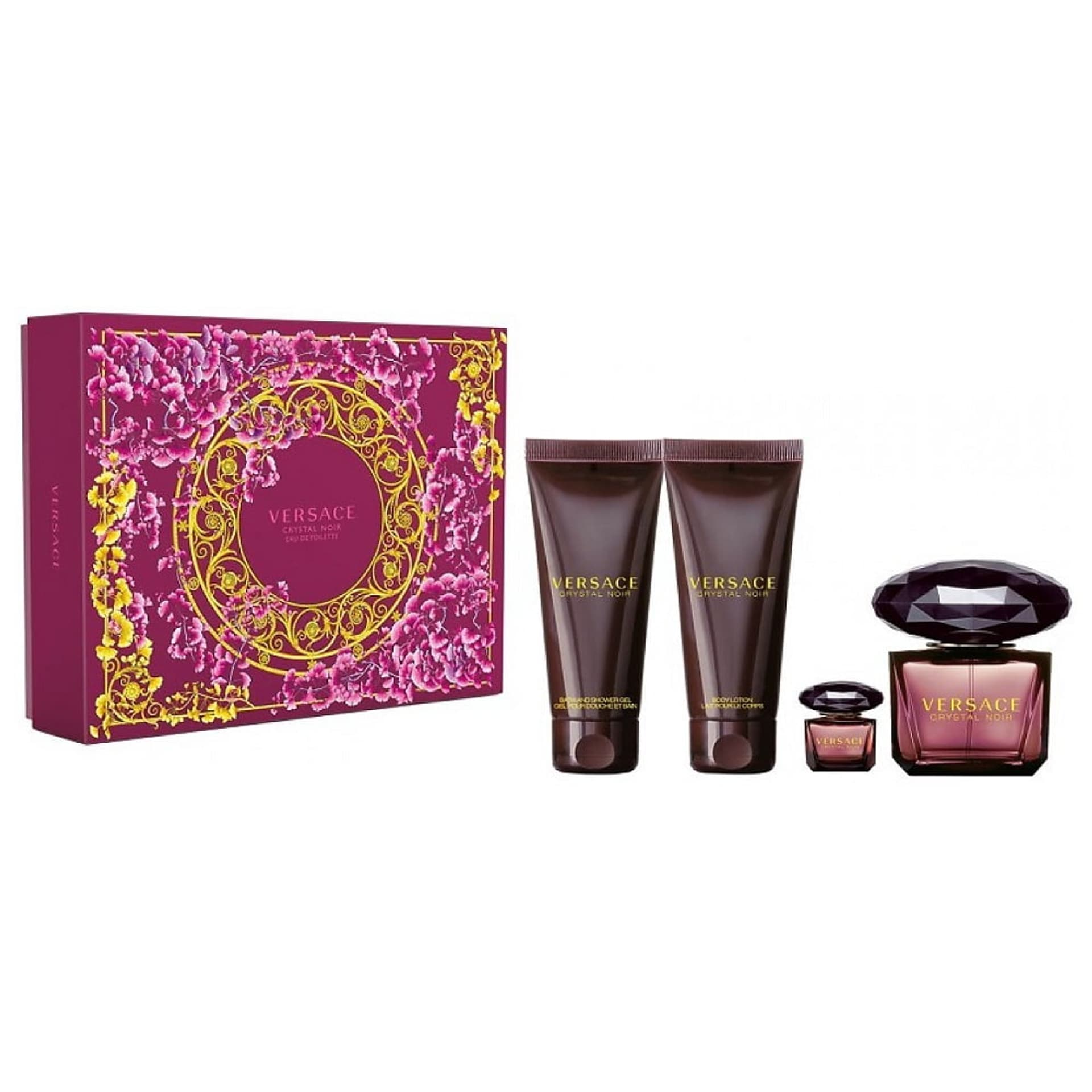 

Versace Crystal Noir zestaw EDT 90ml + EDT 5ml + balsam do ciała 100ml + żel pod prysznic 100ml (W)