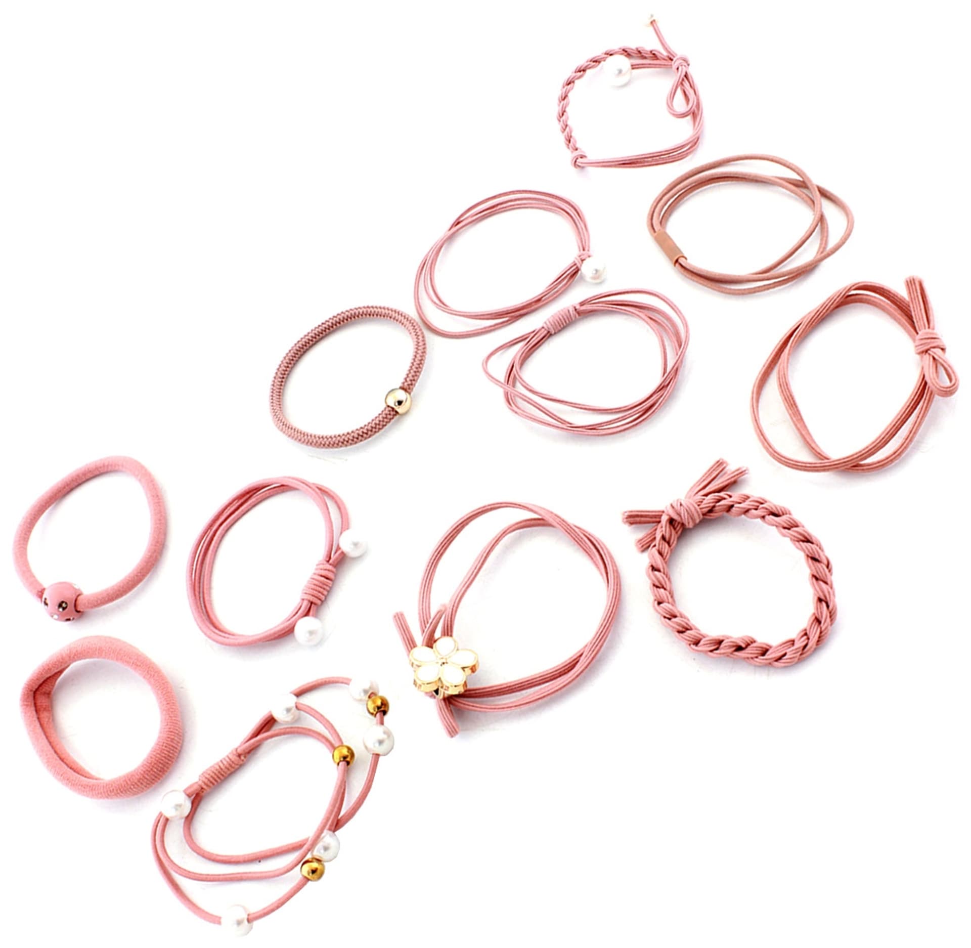 

AG264E Zestaw gumek do włosów 12szt pink