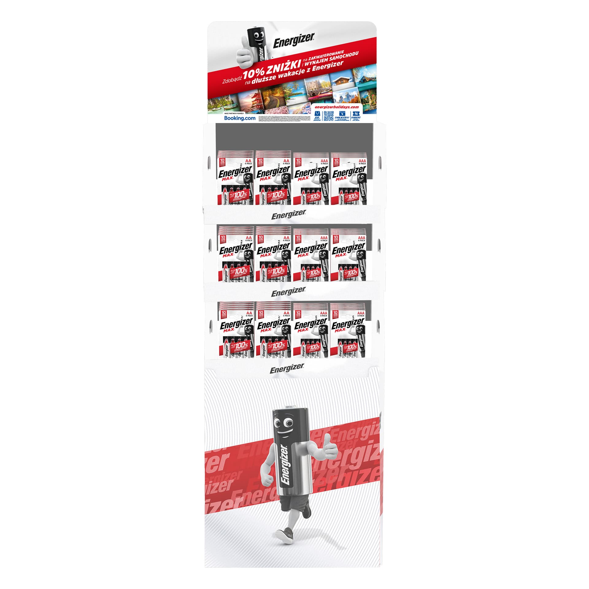 

Stand ekspozycyjny z bateriami ENERGIZER ALKALINE POWER: Baterie 161xAA/4+115xAAA/4 Booking