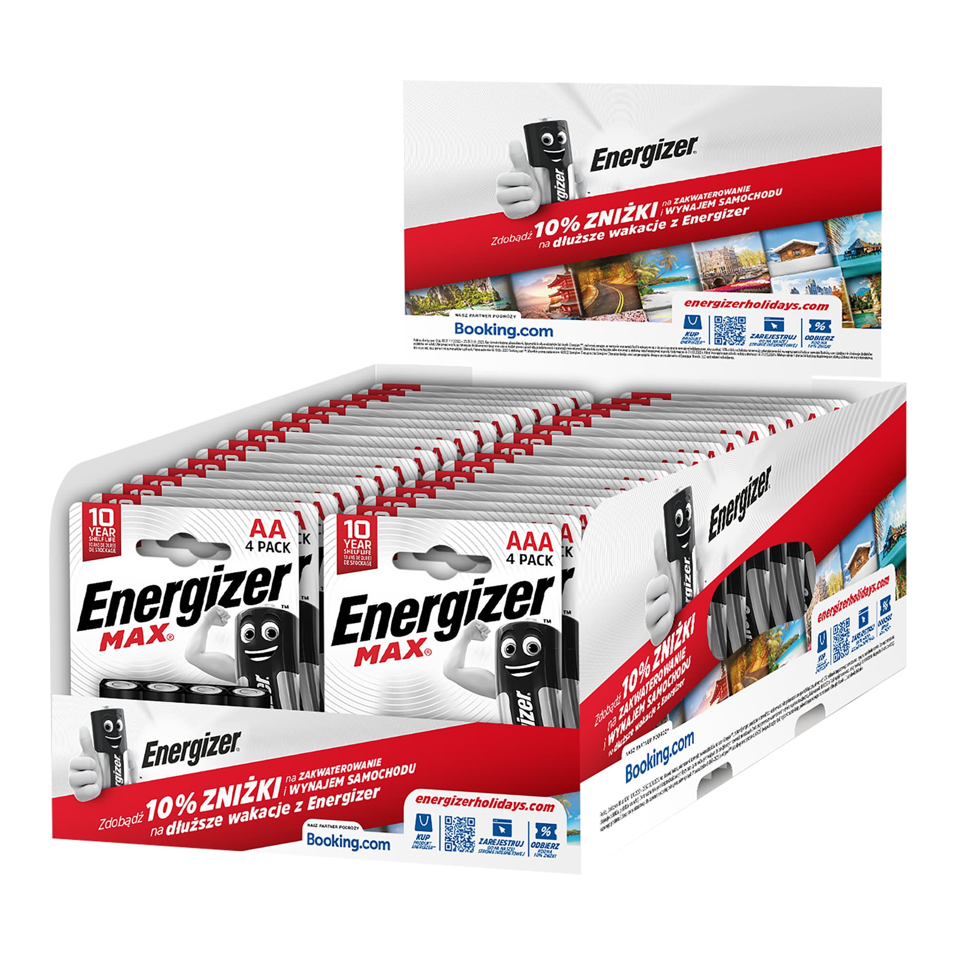 

Stand ekspozycyjny z bateriami ENERGIZER MAX: Baterie 16xAA/4+16xAAA/4 BOOKING