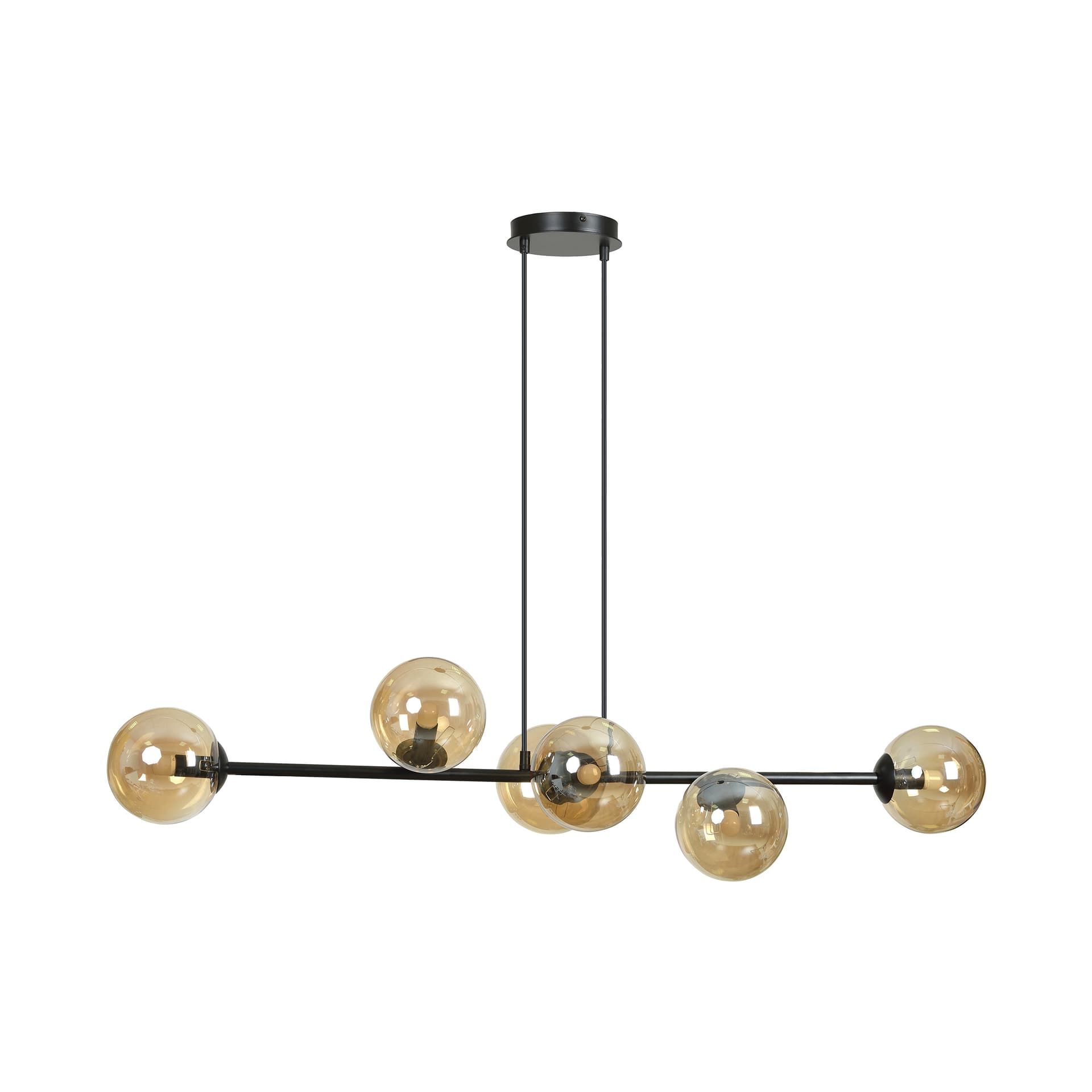 

LETO lampa wisząca, moc max.6x40W, E14, czarno-złota