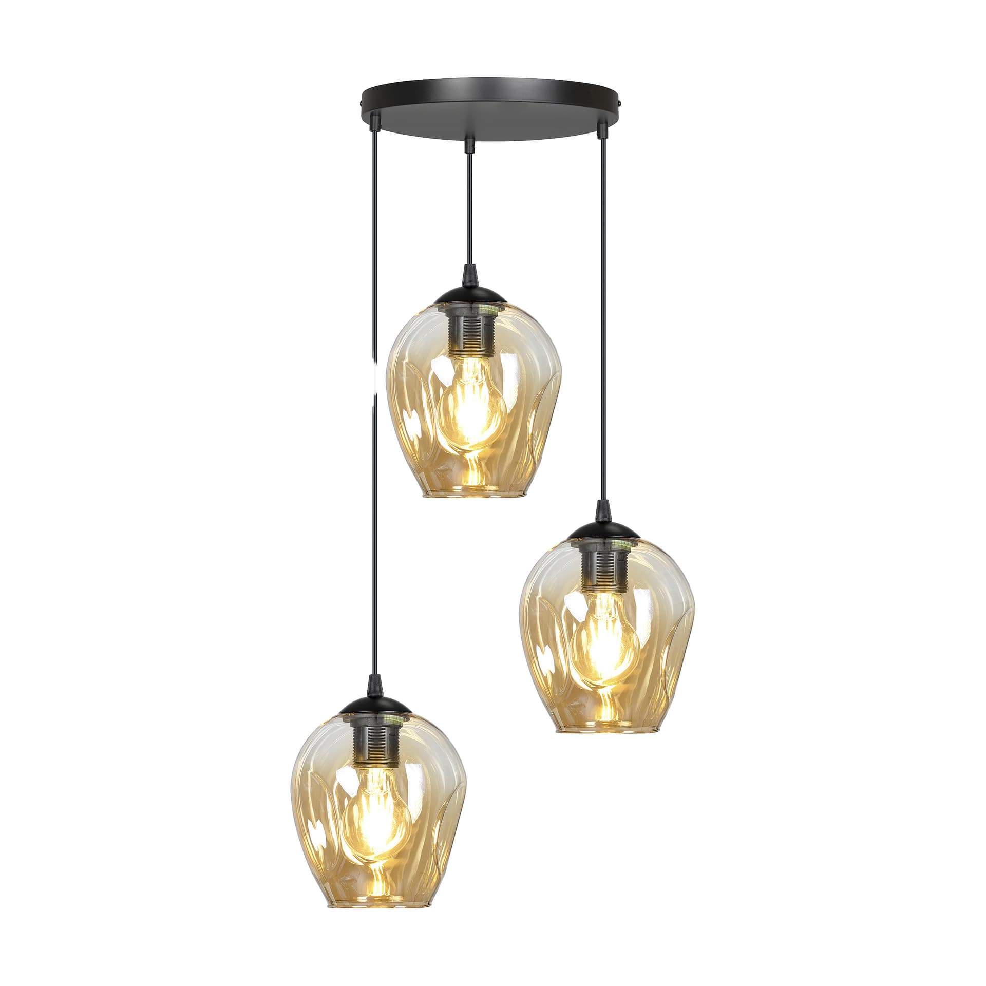 

IRIS lampa wisząca, moc max.3x60W, E27, czarno-złota