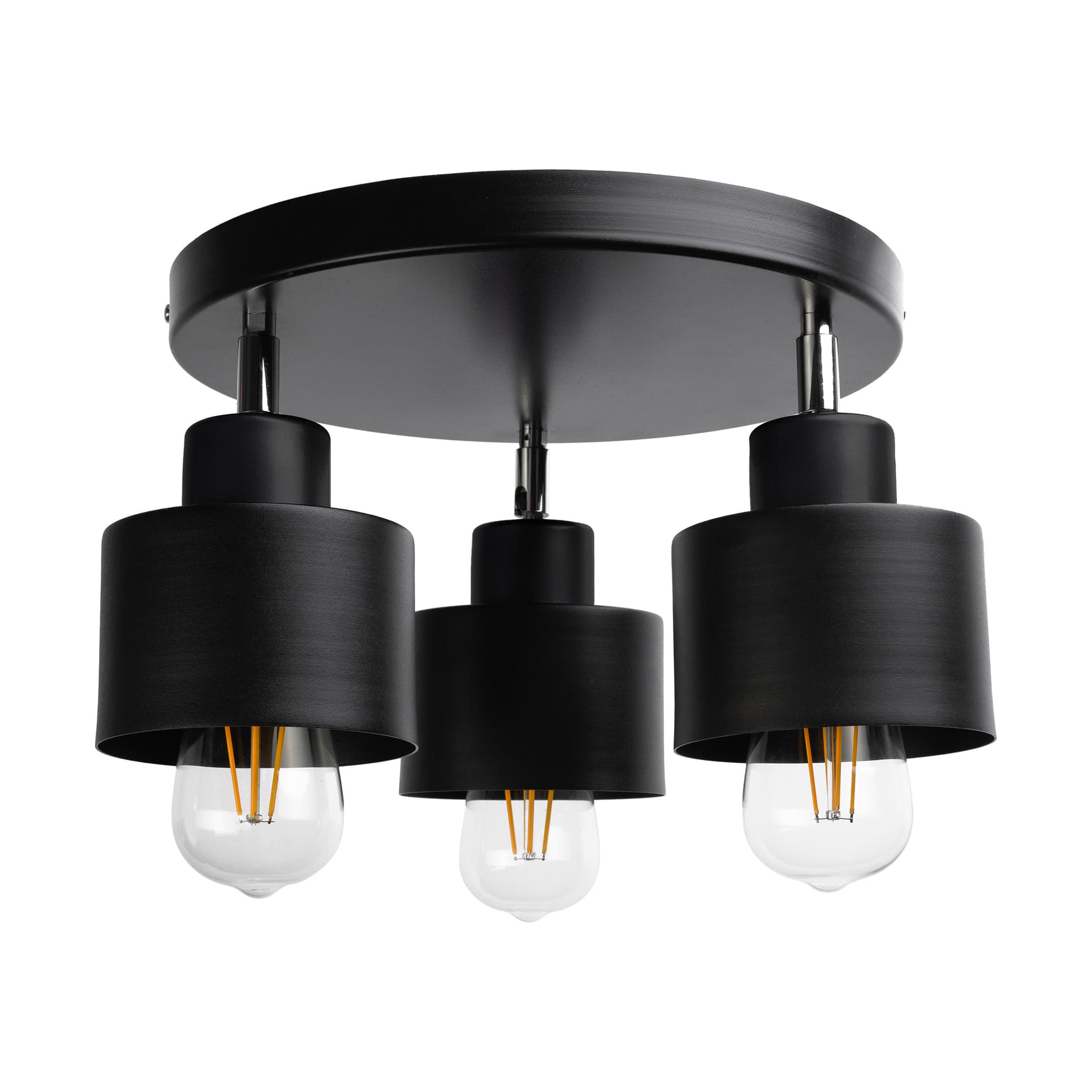 

LISA oprawa ścienno-sufitowa, moc max. 3x60W, E27, czarna, podstawa okrągła, jednopoziomowa, ruchome głowice lampy