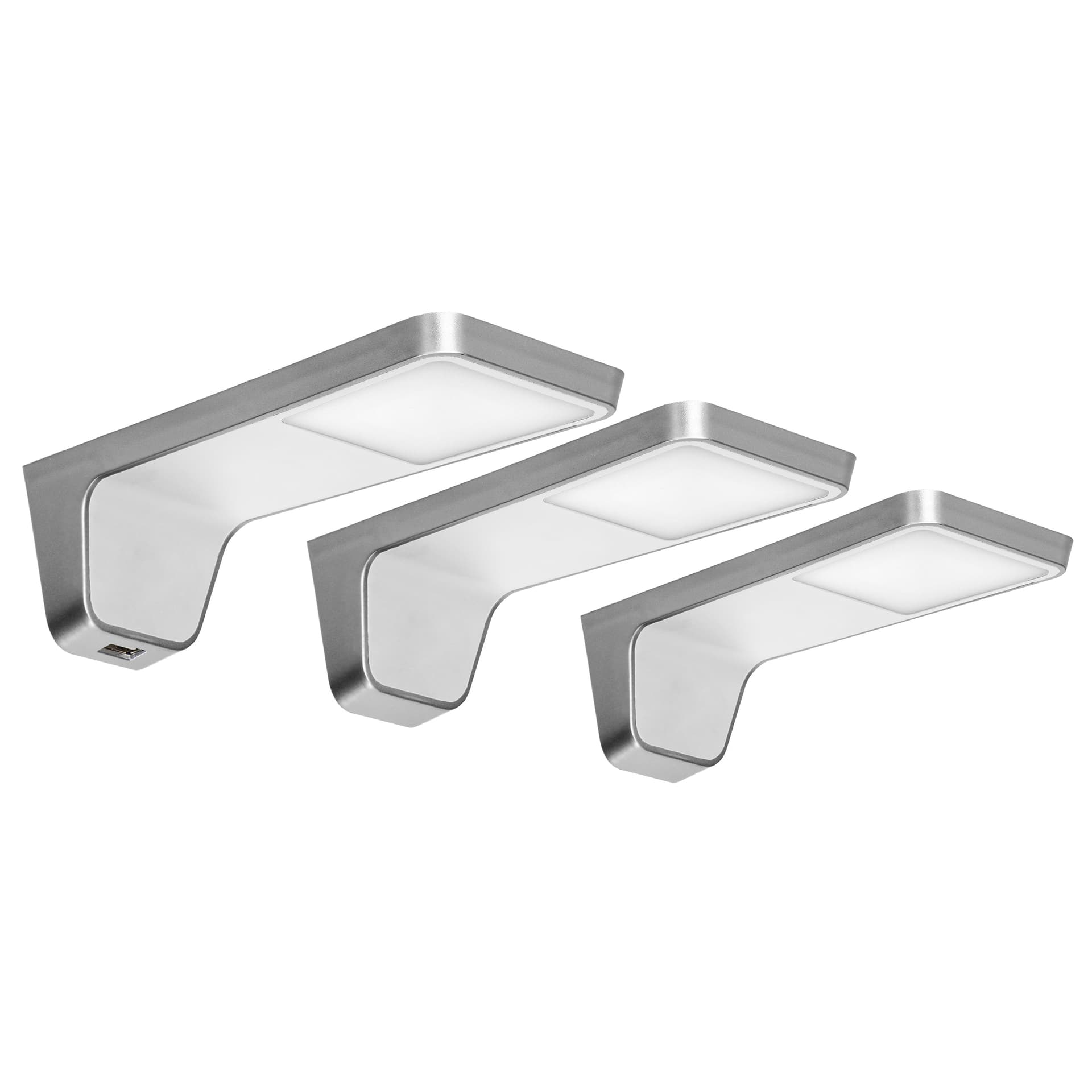 

NELA zestaw 3 lamp podszafkowych LED, 2x2W+7,5W, 4000K, z USB, biały