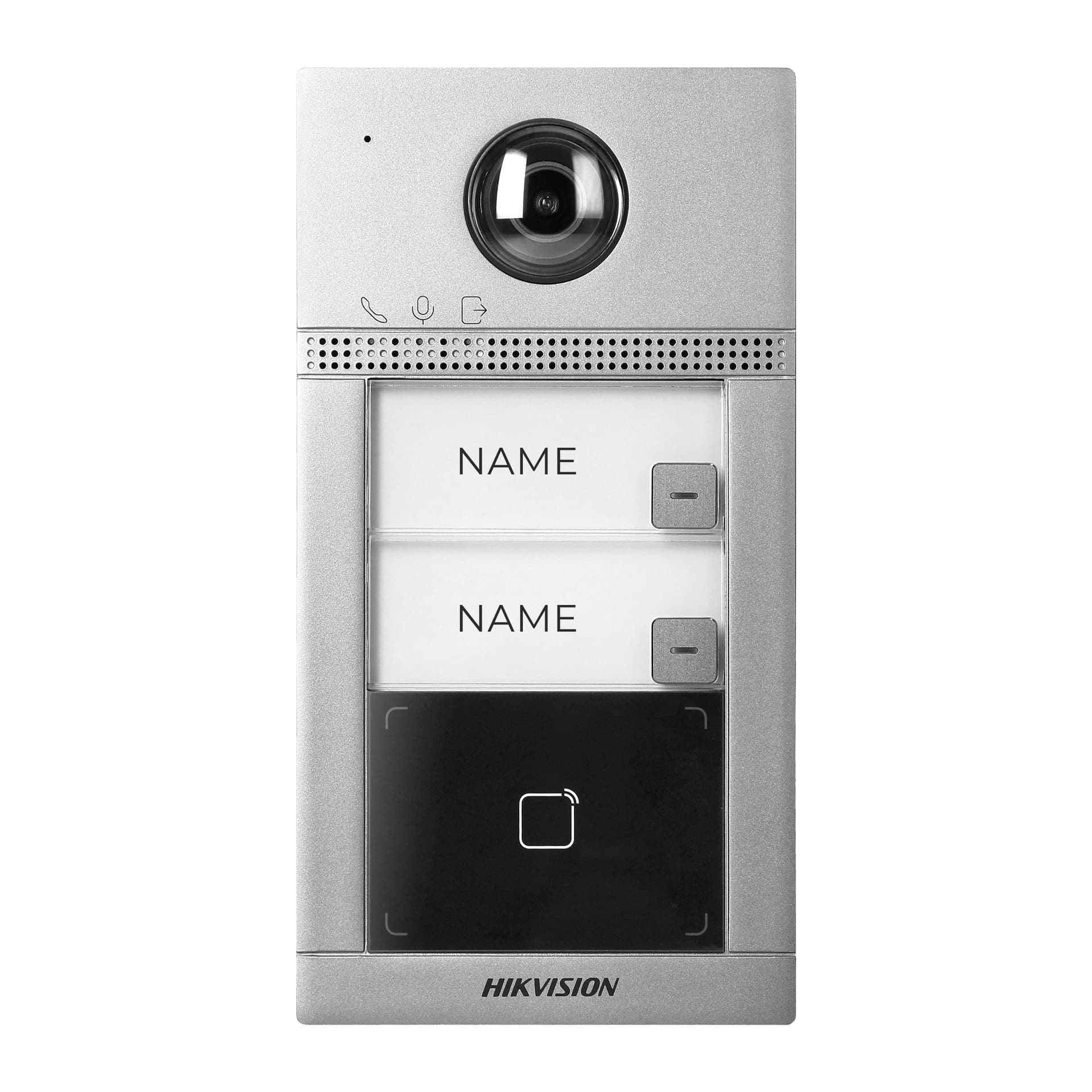 

HIKVISION DS-KV8213-WME1(C) metalowa stacja zewnętrzna dwurodzinna WiFi/IP dedykowana do samodzielnej pracy lub do współpracy z monitorami IP Hikvision II generacji.