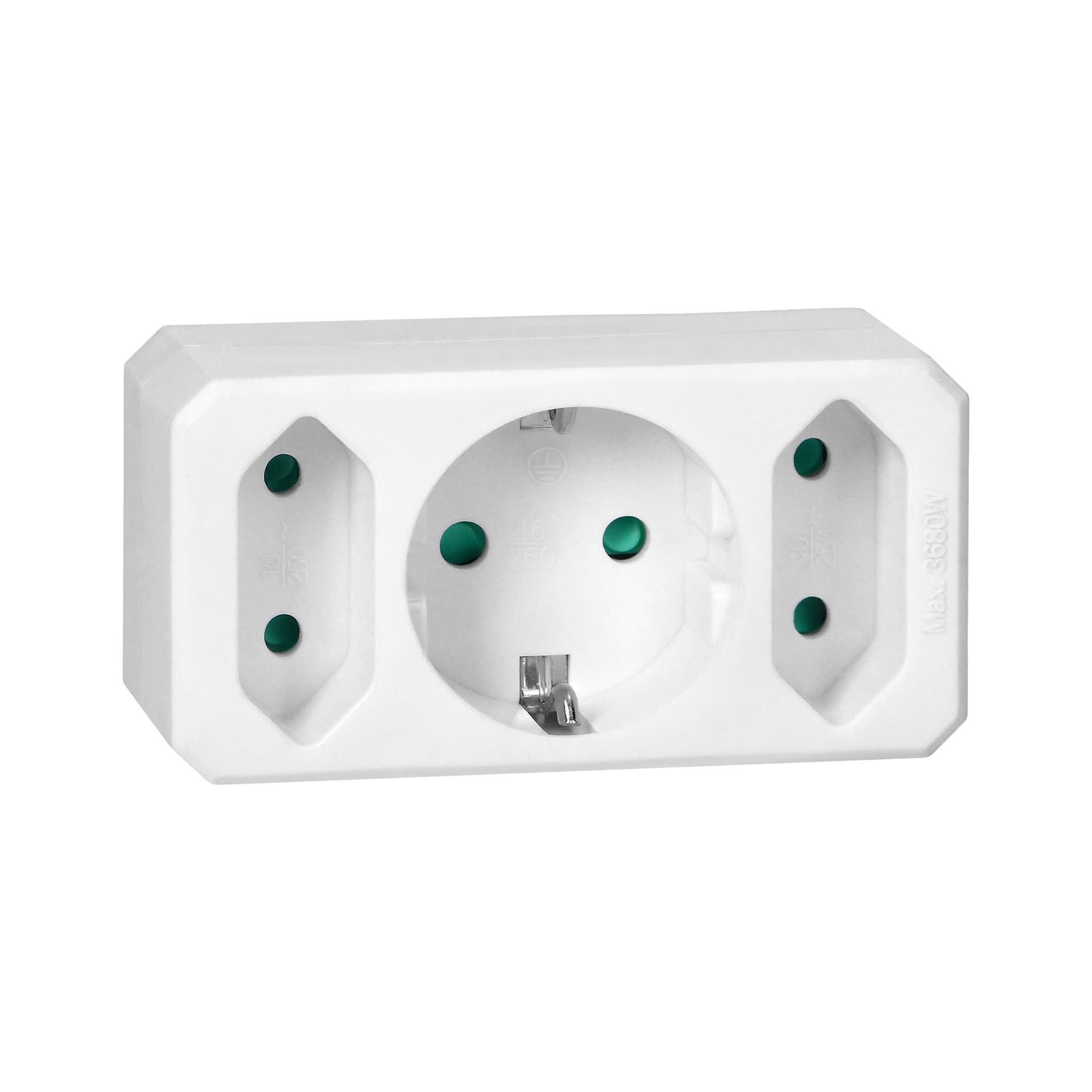 

Rozgałęźnik 2x2P + 1x2P+Z (Schuko), biały, Schuko)/biał