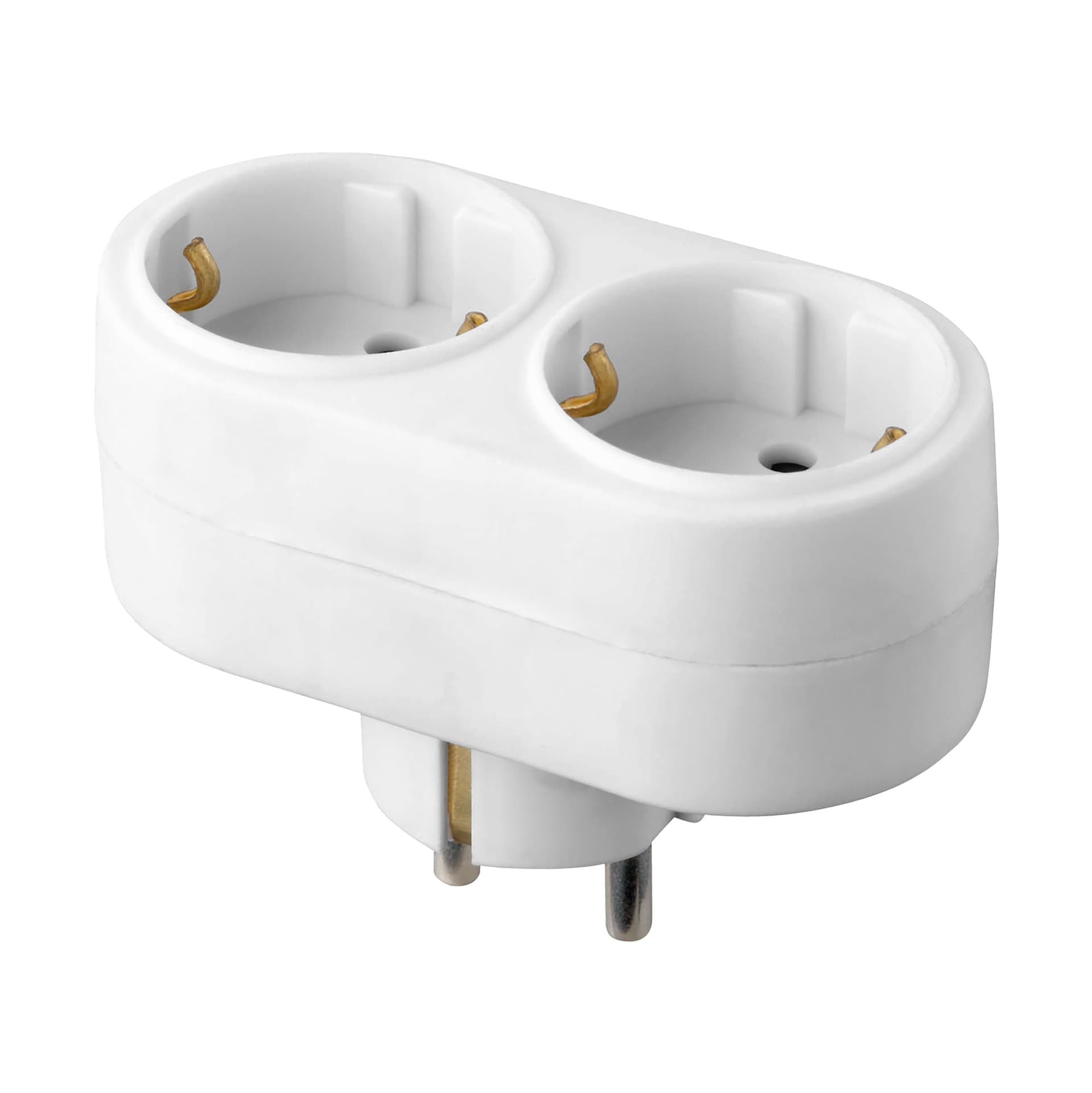 

Rozgałęźnik owalny 2x 2P+Z Schuko, biały