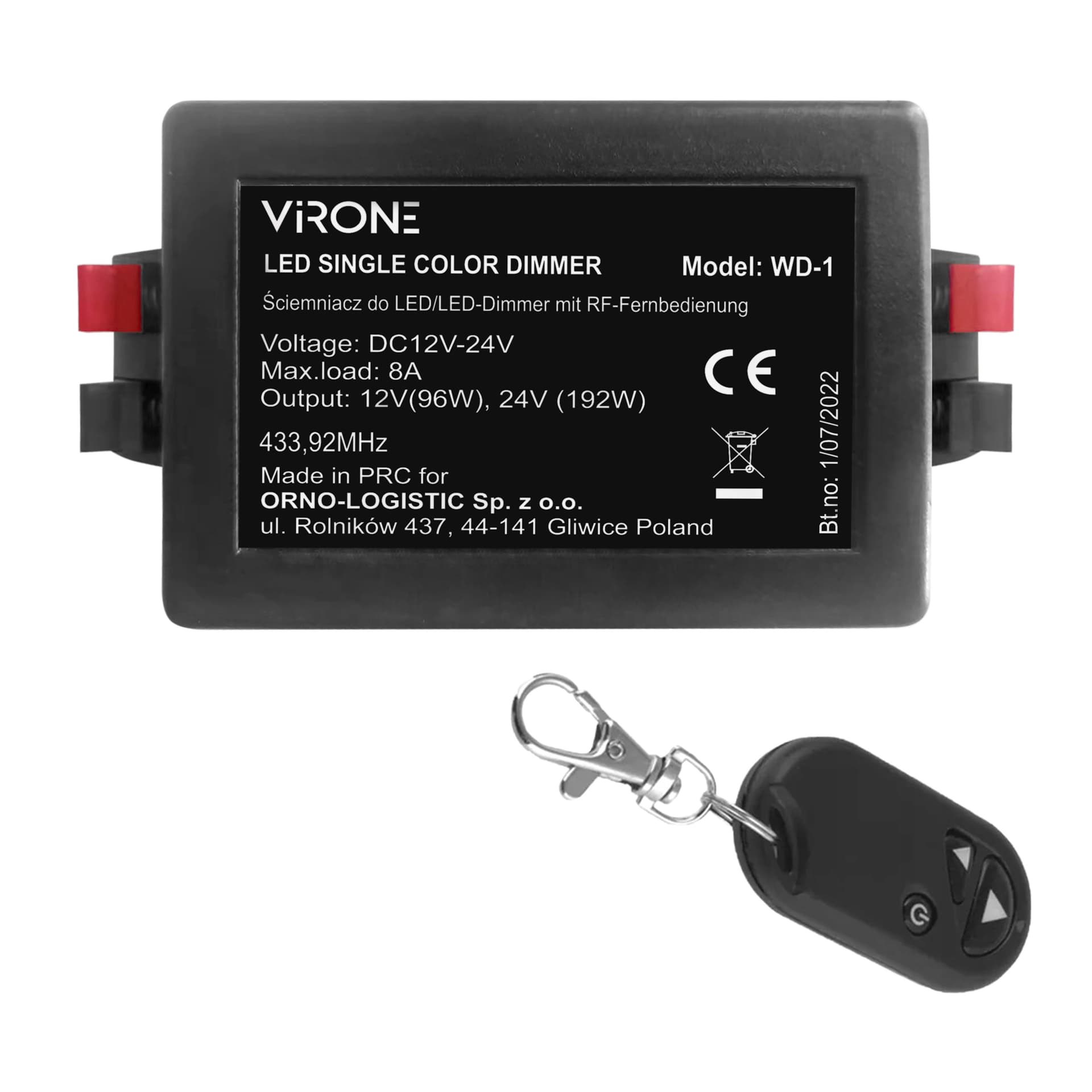 

Ściemniacz do LED 12-24VDC RF z pilotem