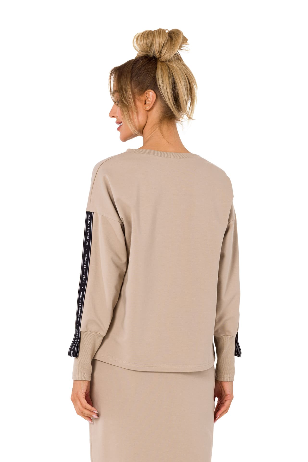 

M727 Bluza z lampasami - beżowa (kolor beżowy, rozmiar XXL)