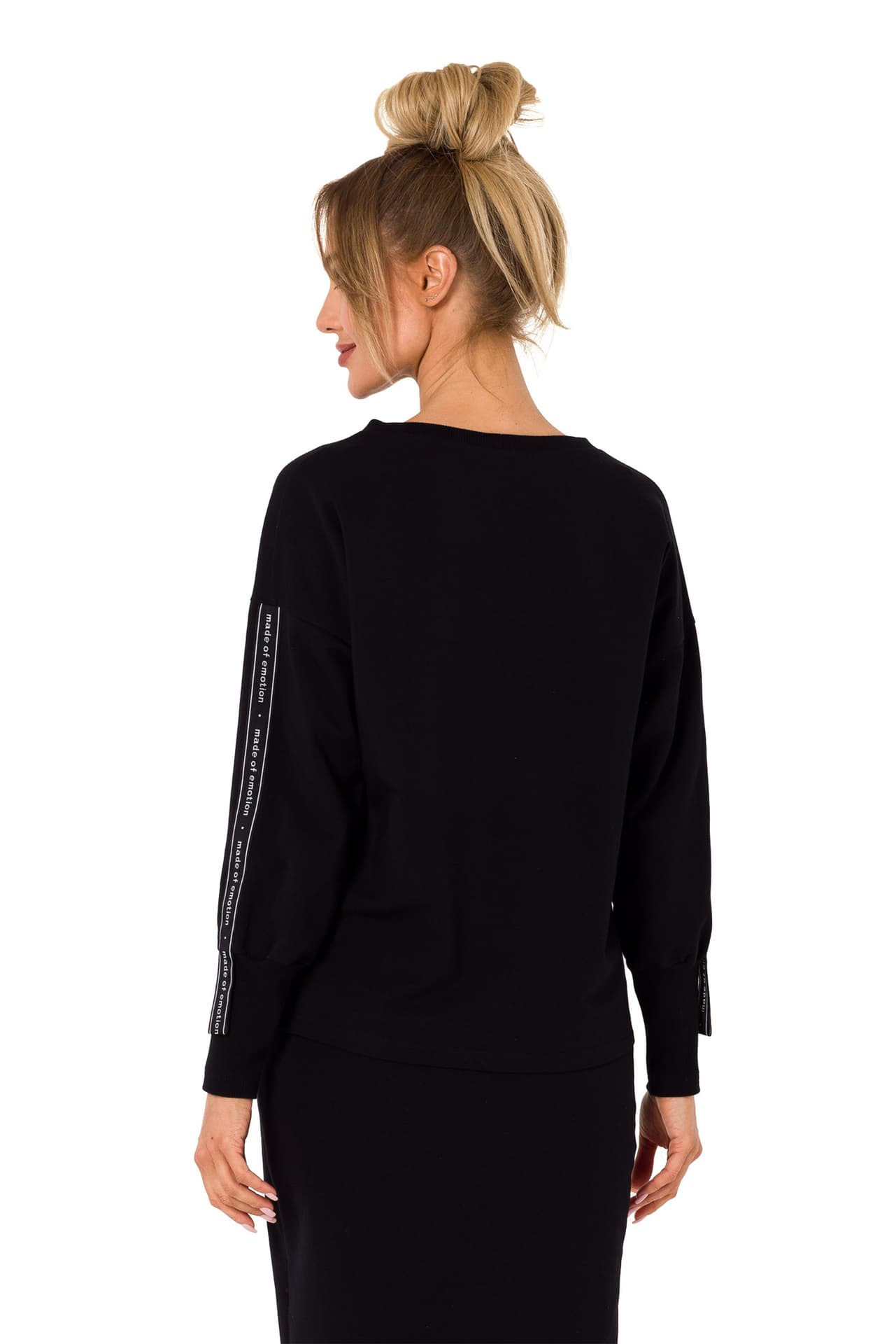

M727 Bluza z lampasami - czarna (kolor czarny, rozmiar M)