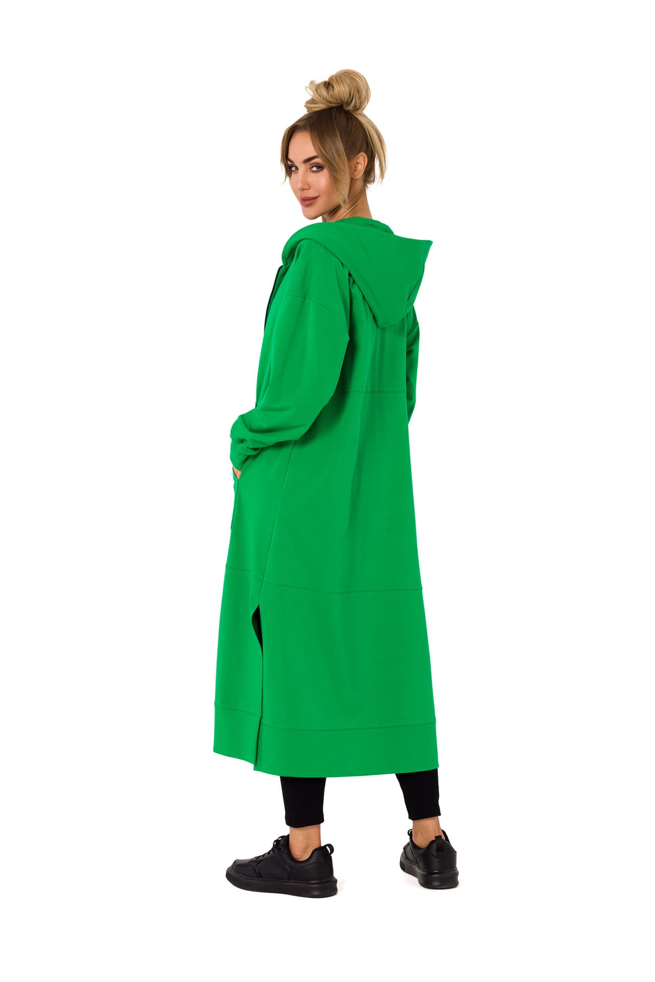 

M729 Bluza długa jak parka - soczysta zieleń (kolor zielony, rozmiar L/XL)