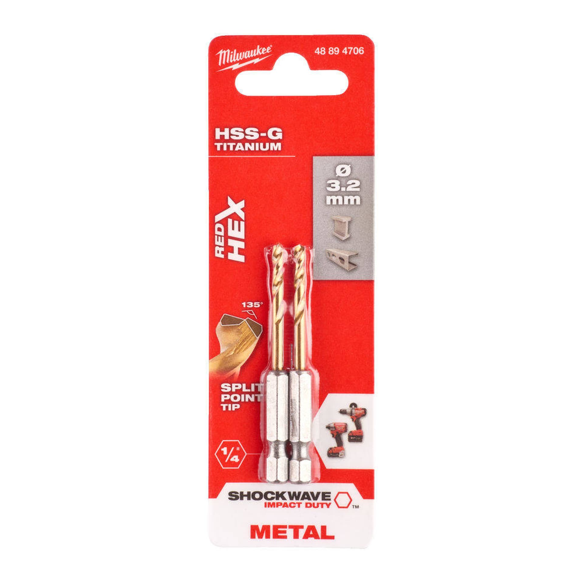 

WIERTŁO DO METALU HSS-G TIN 3.2MM 2 SZT.