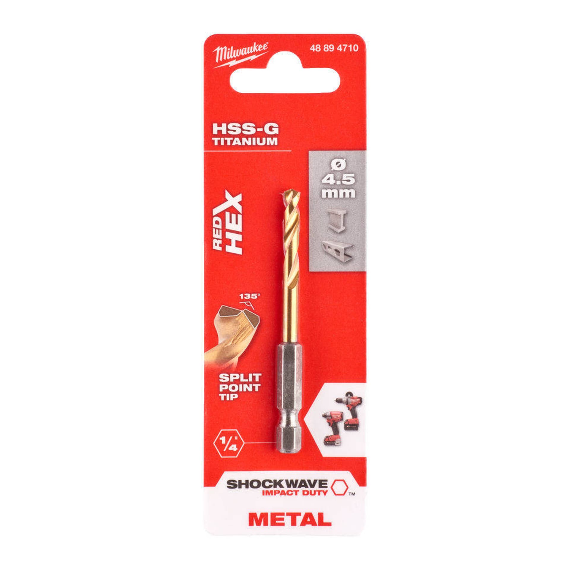 

WIERTŁO DO METALU HSS-G TIN 4.5MM