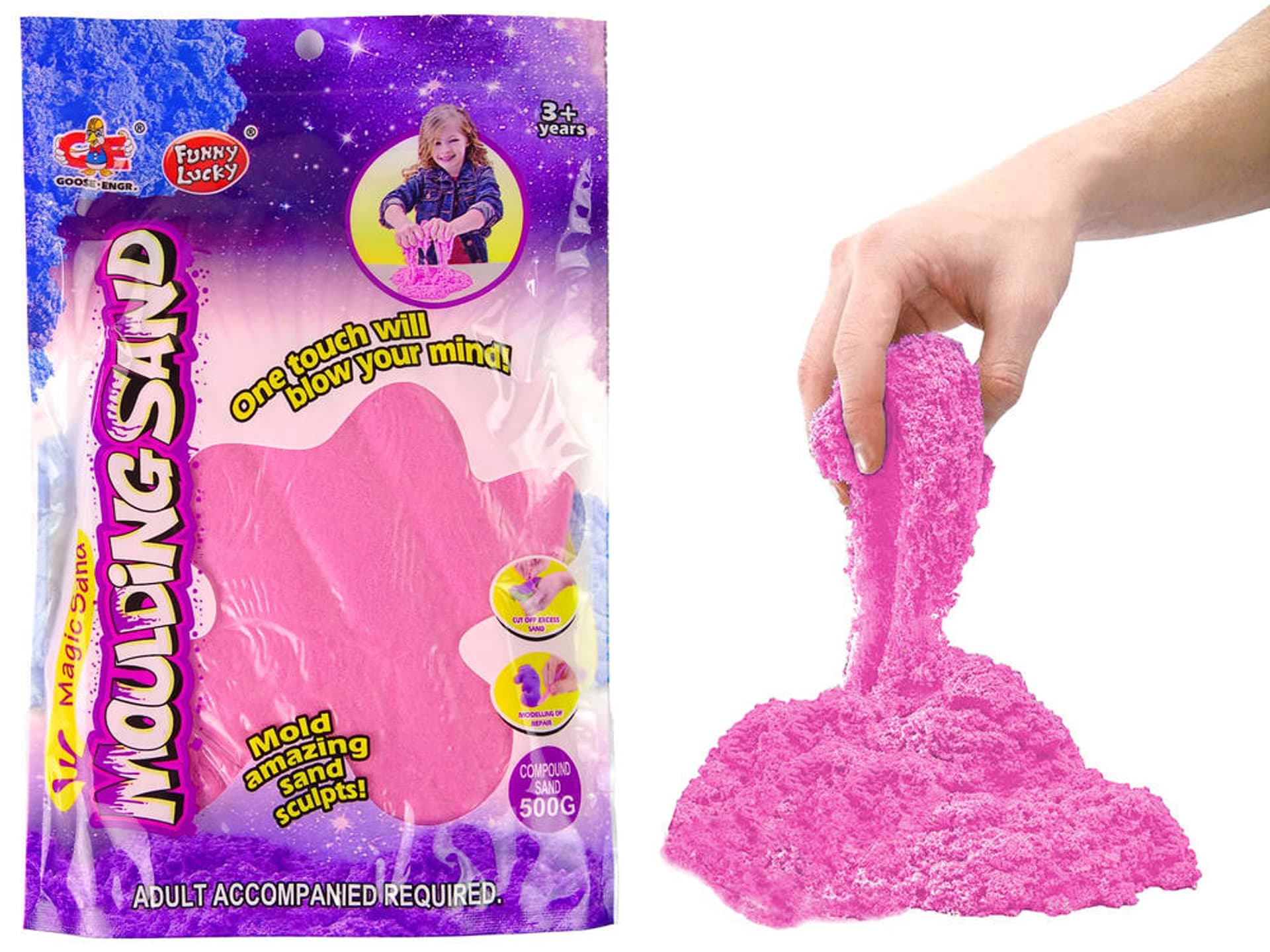 

Piasek Kinetyczny Kolor Różowy 500g Magic Sand Zapas
