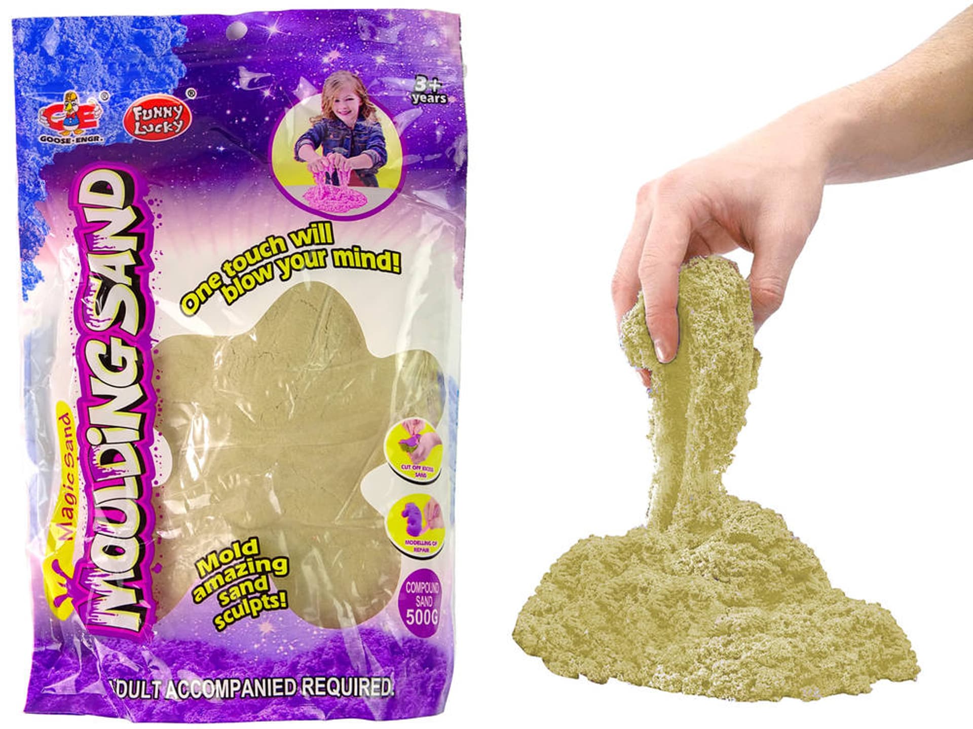 

Piasek Kinetyczny Kolor Naturalny Ciemny 500g Magic Sand Zapas