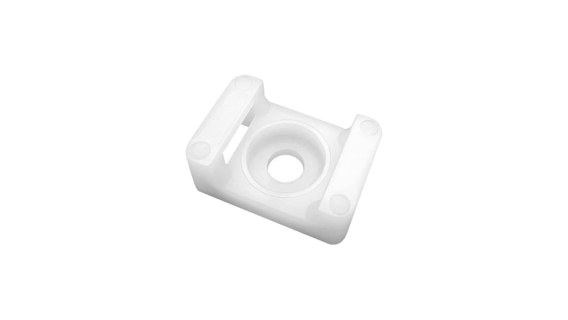 

Uchwyt opaski kablowej, siodełkowy, przykręcany, 22x16 mm, otwór montażowy 6,8mm, biały, 20 sztuk