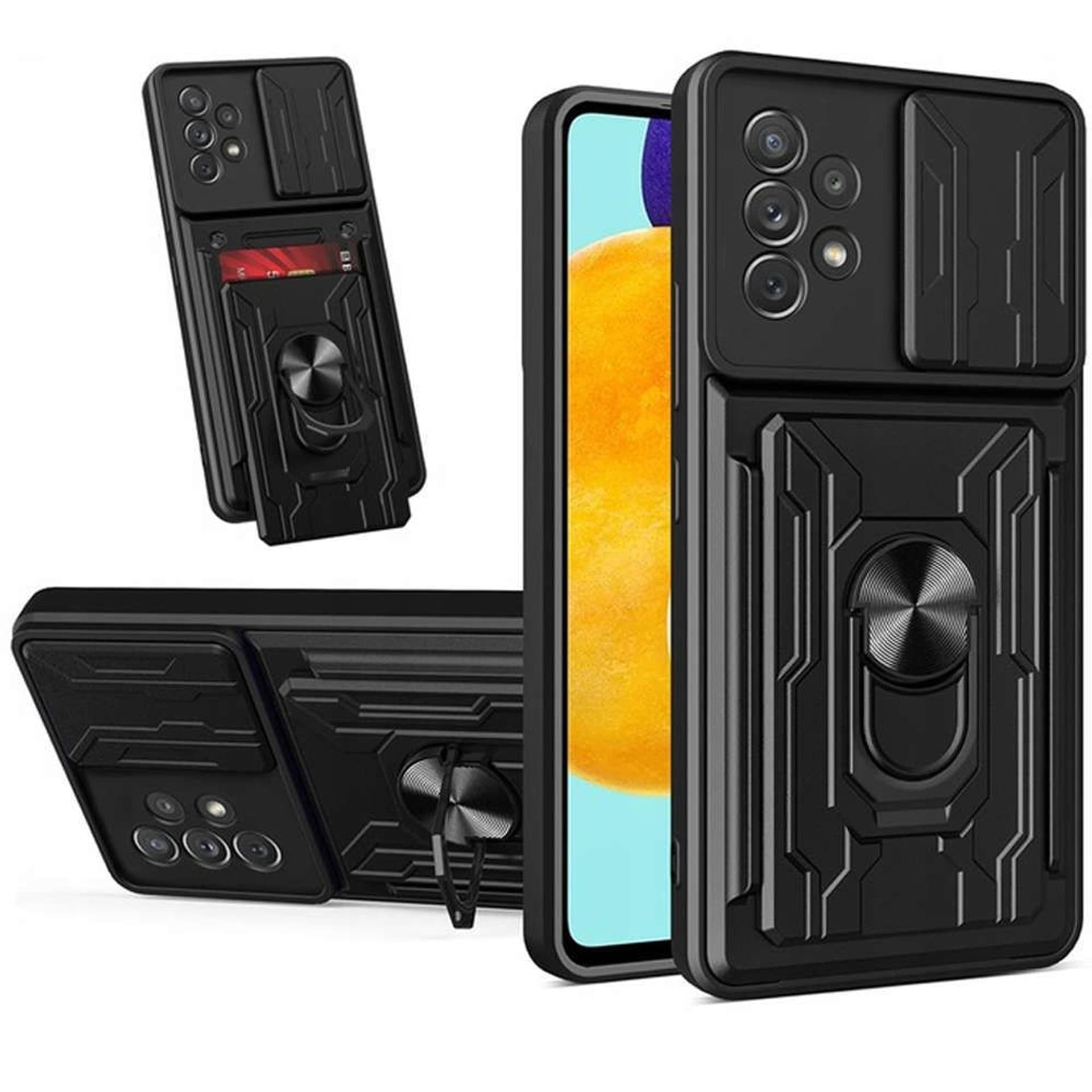 

Etui Alogy Camshield Ring Wallet Case z osłonką na aparat i portfelem do Samsung Galaxy A53 Black