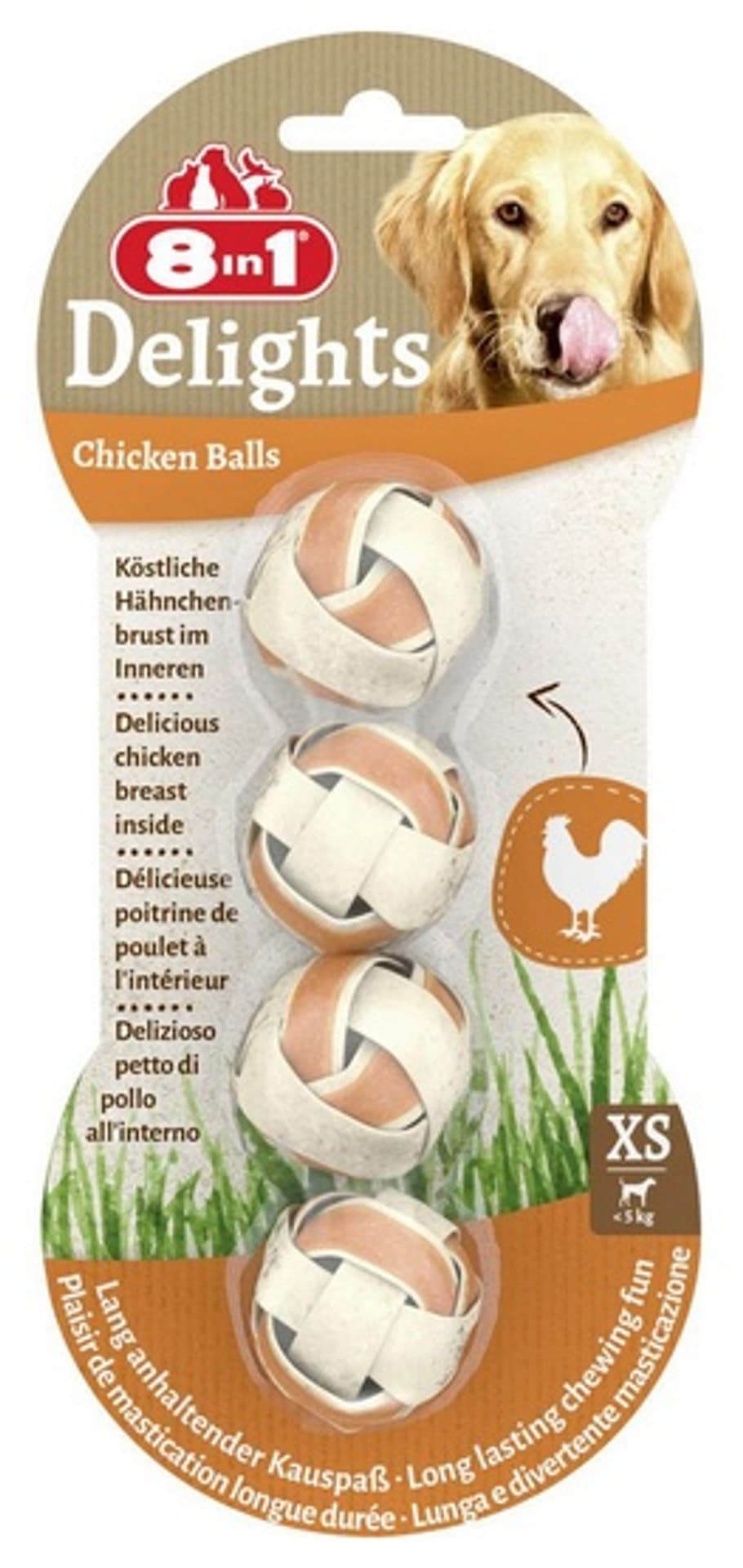 

8in1 Delights Bones Balls S - Kuleczki do żucia 4szt