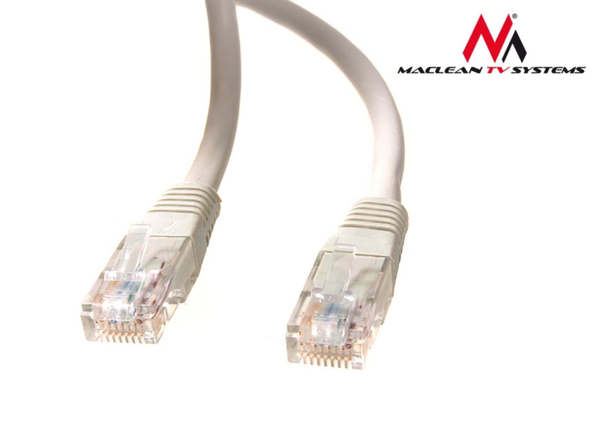 

MCTV-647 Przewód, kabel patchcord UTP 5e wtyk-wtyk 10 m szary Maclean