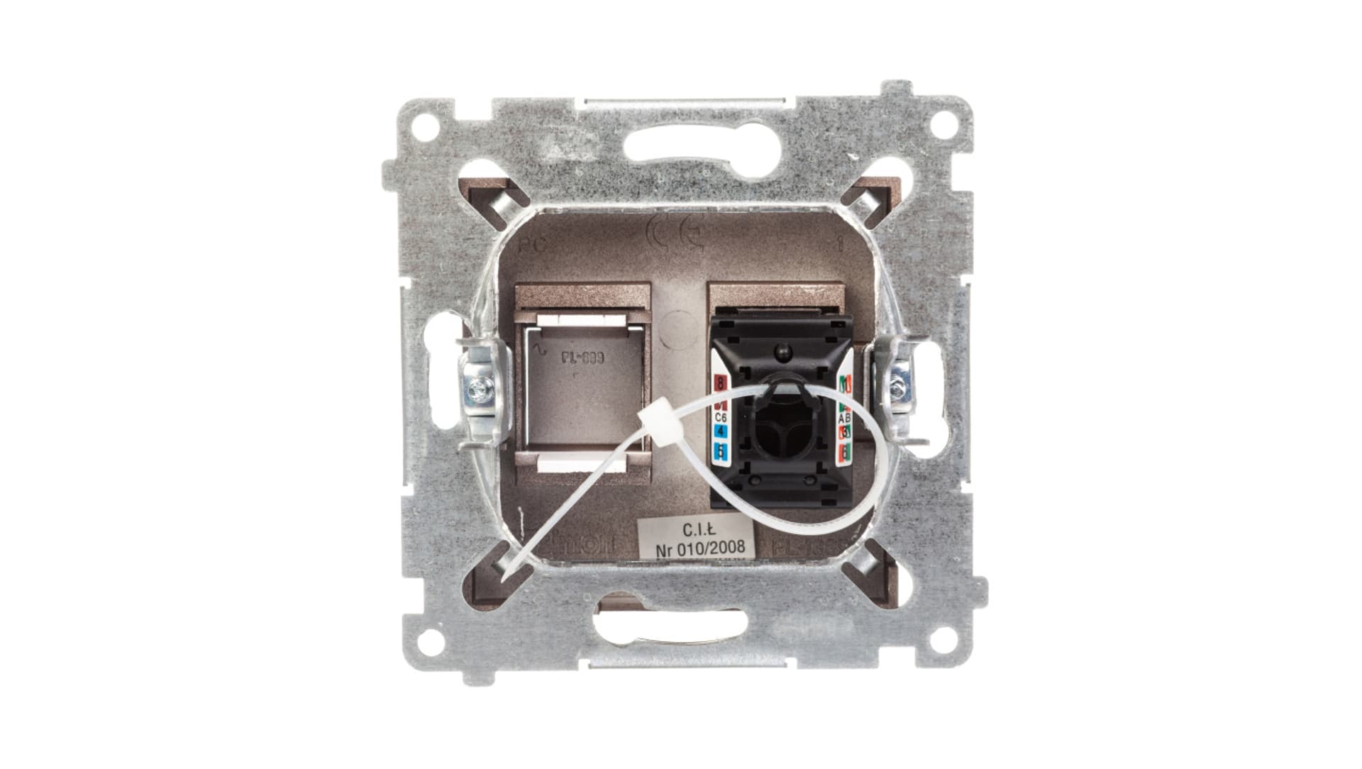 

Simon 54 Gniazdo komputerowe pojedyncze RJ45 kat6 z przesłoną brąz mat D61.01/46