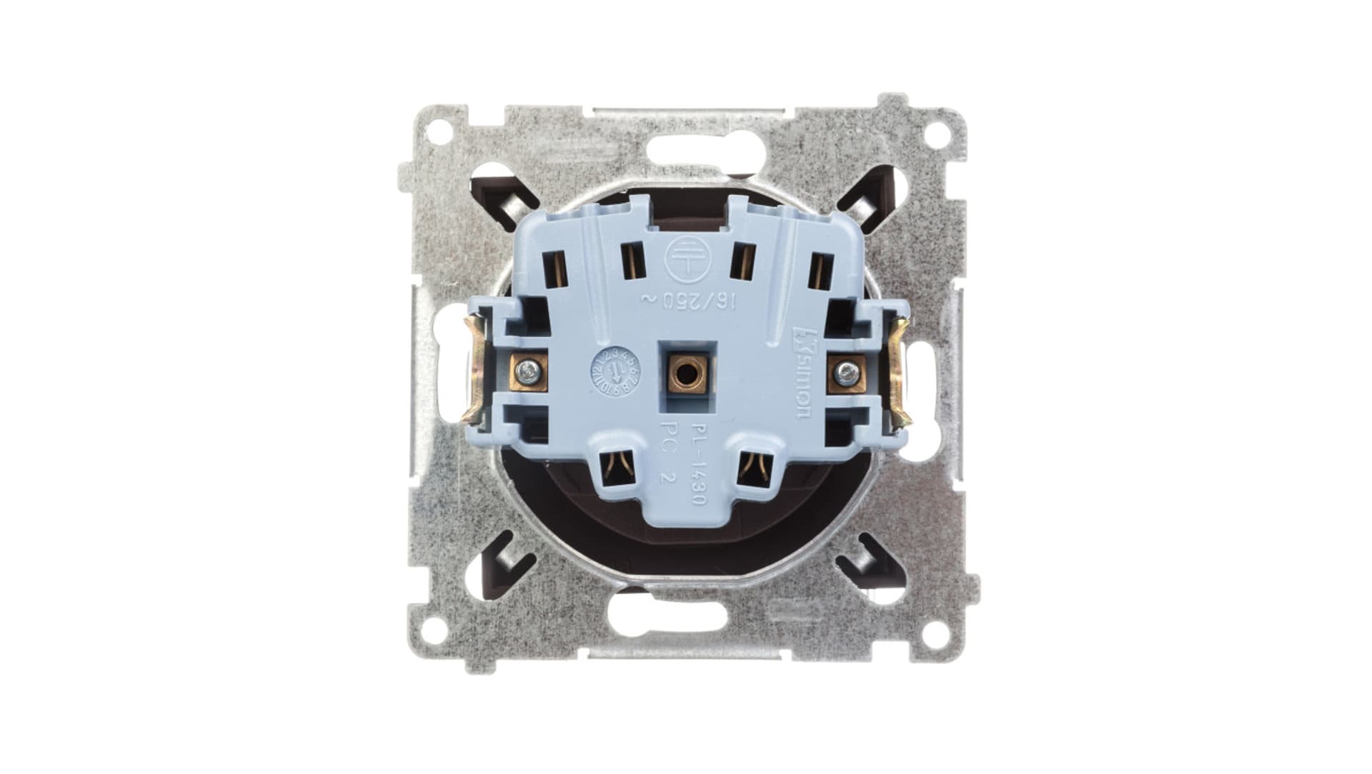 

Simon 54 Gniazdo pojedyncze b/u 16A IP20 z przesłoną torów brąz mat DG1Z.01/46