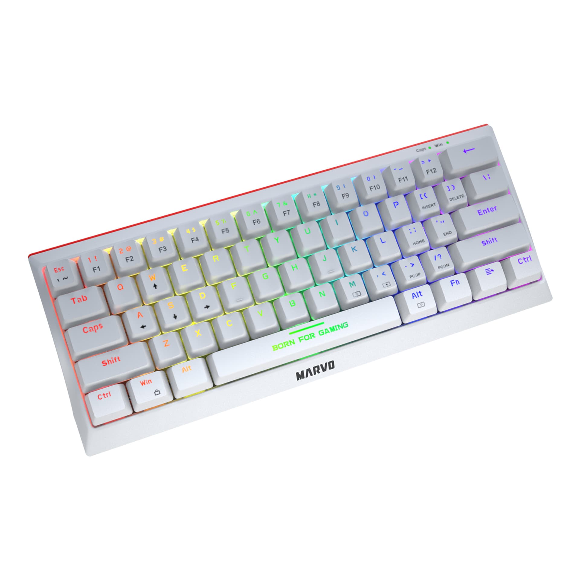 

Marvo KG962 EN - R, klawiatura US, do gry, mechaniczna rodzaj przewodowa (USB), biała, podświetlenie, czerwone przełączniki, Usb)/biała/podświetlenie/czerwone przełącznik