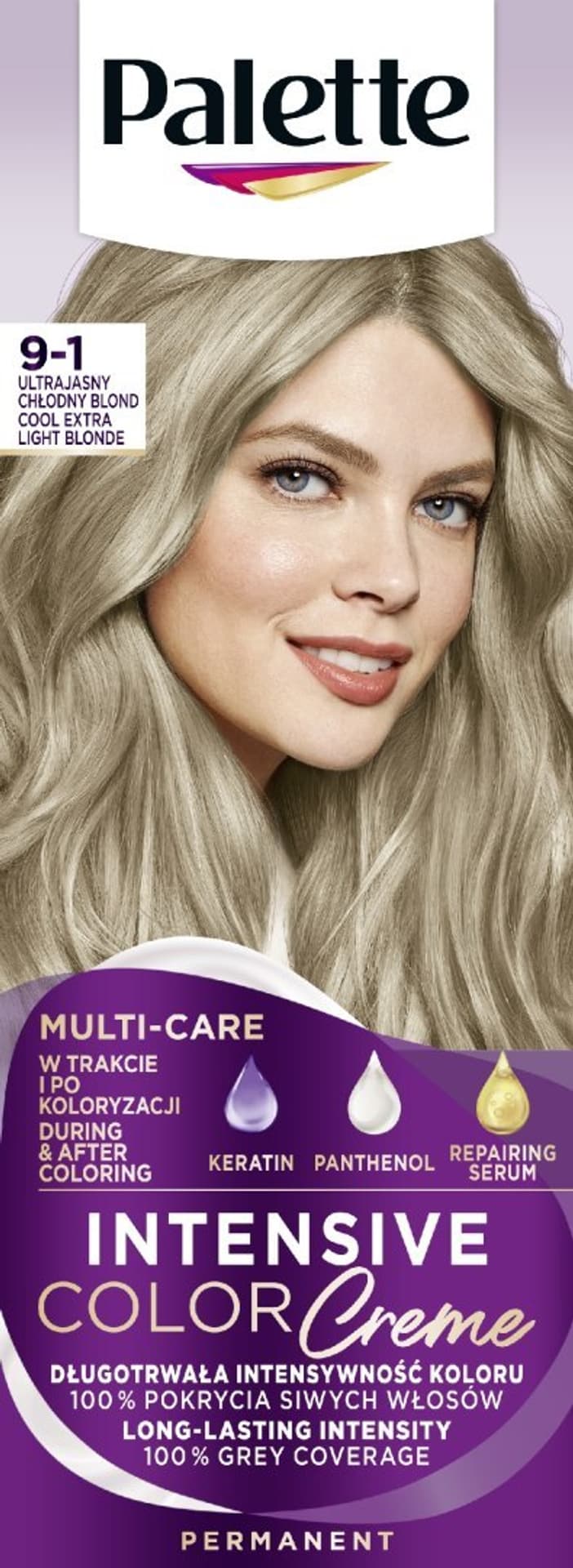 

Palette Intensive Color Creme Krem koloryzujący nr 9-1 Ultrajasny Chłodny Blond 1op.