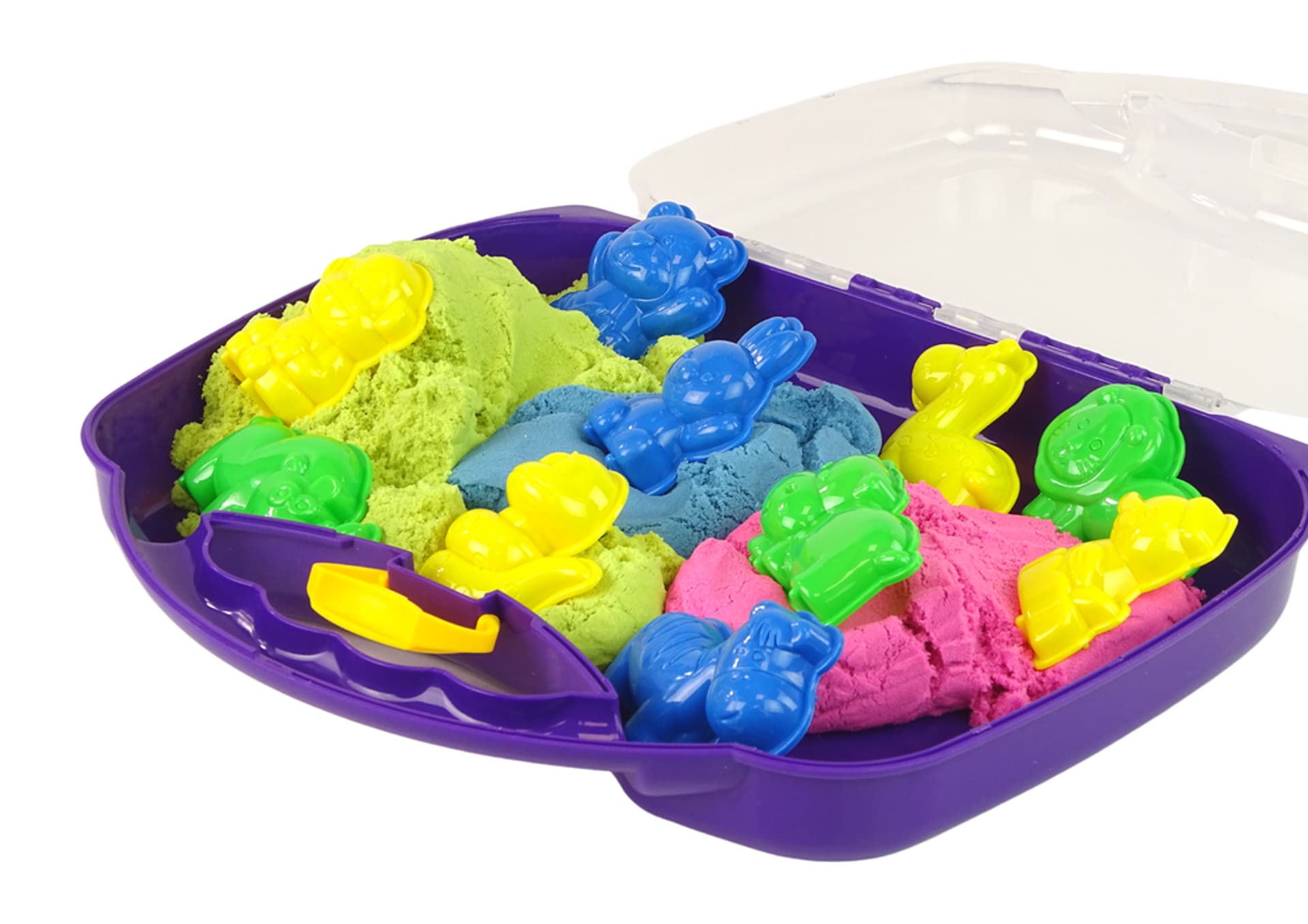 

Magiczny Piasek Kinetyczny w Walizce 3 Kolory Foremki 1 kg