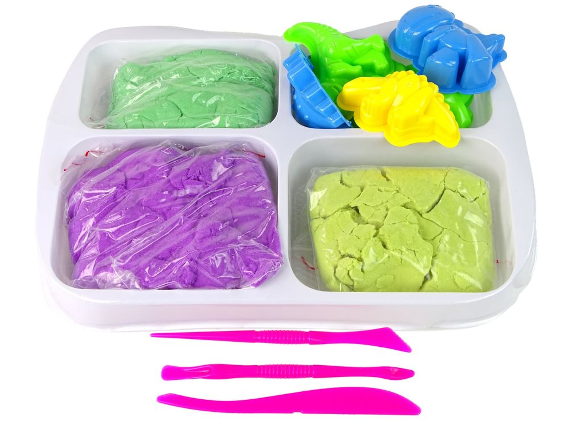 

Magiczny Piasek Kinetyczny w Walizce Foremki Dinozaury