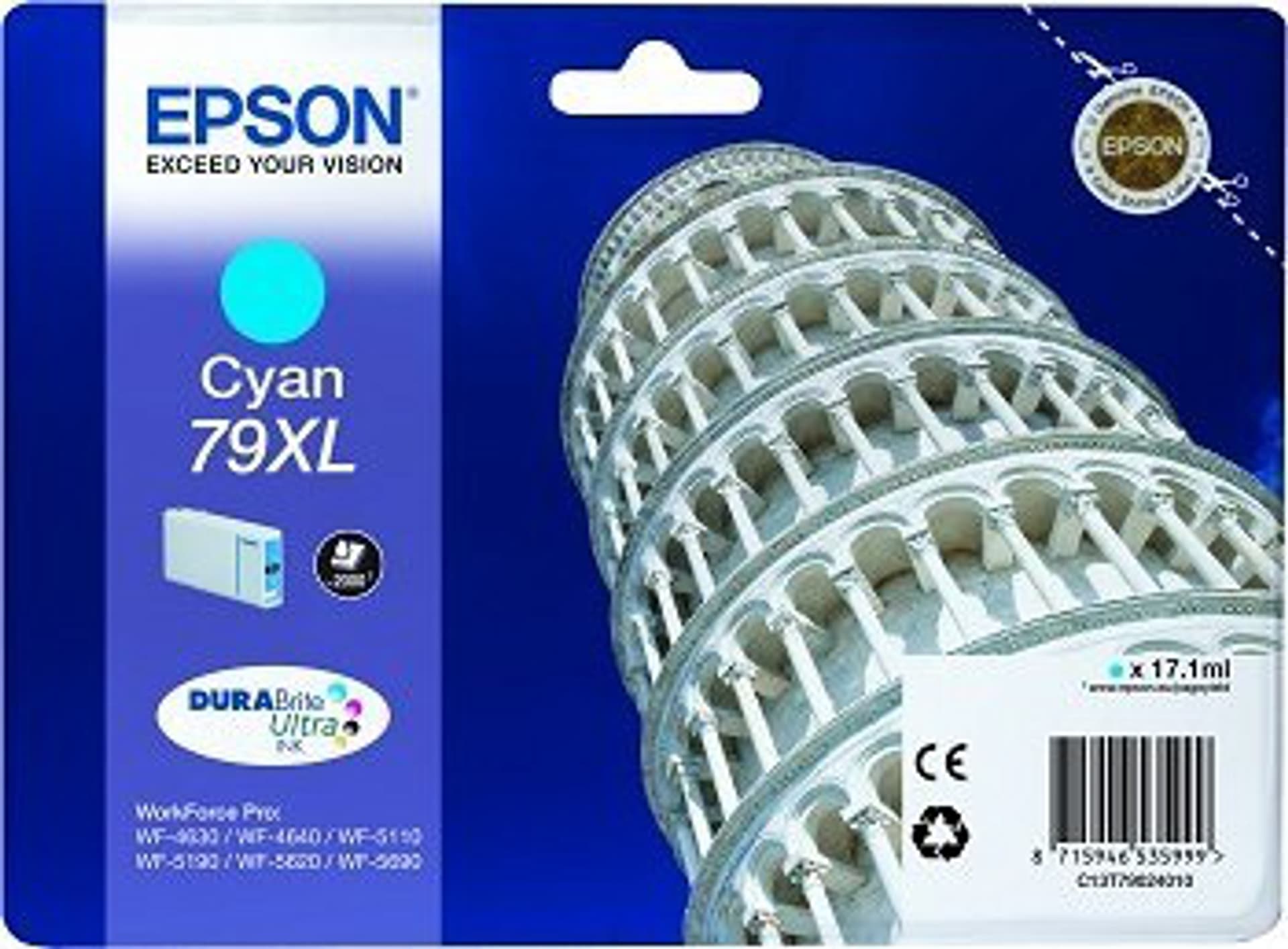 

Epson oryginalny ink / tusz C13T79024010, 79XL, XL, cyan, 2000s, 17ml, 1szt, Epson WorkForce Pro WF-5620DWF, WF-5110DW, WF-5690DWF