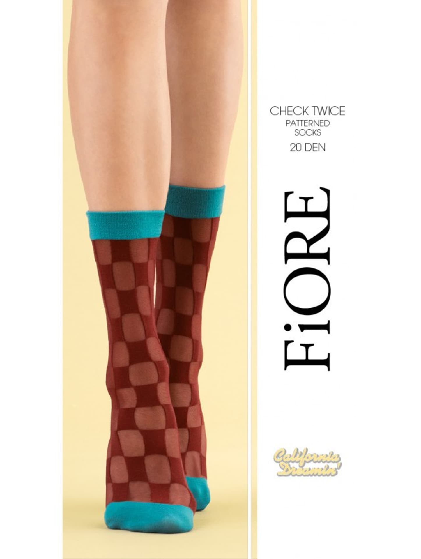 

SKARPETKI CHECK TWICE 20 DEN (kolor burgundy)