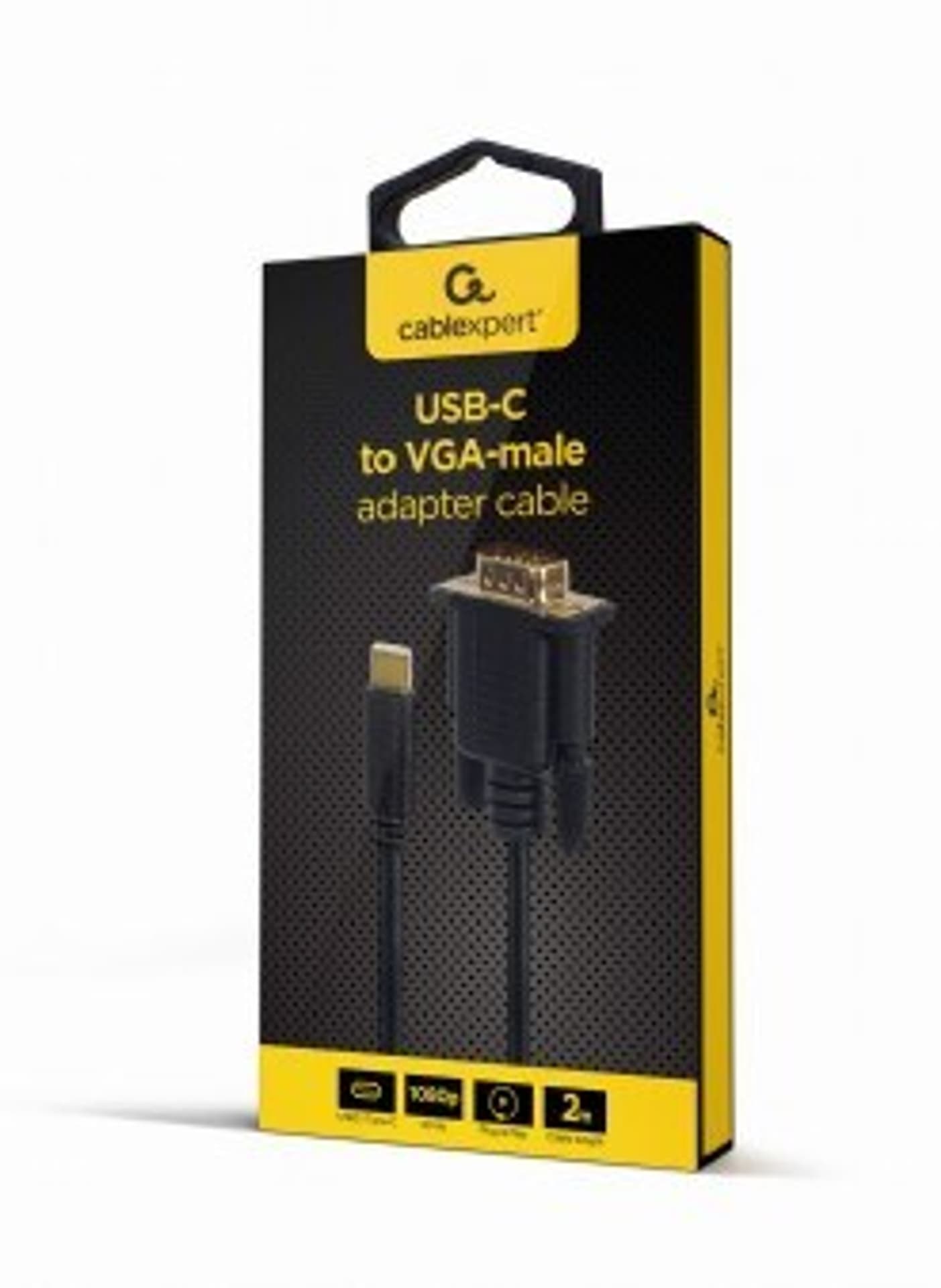 

GEMBIRD ADAPTER USB TYP-C DO VGA (M) 2M, CZARNY, M) 2m/czarn