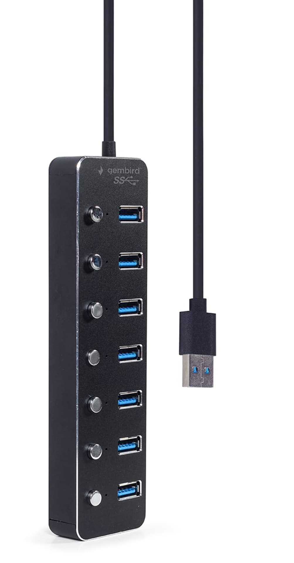 

GEMBIRD HUB USB 3.1 (GEN 1) 7-PORTOWY Z PRZEŁĄCZNIKAMI, CZARNY, Gen 1) 7-portowy z przełącznikami/czarn