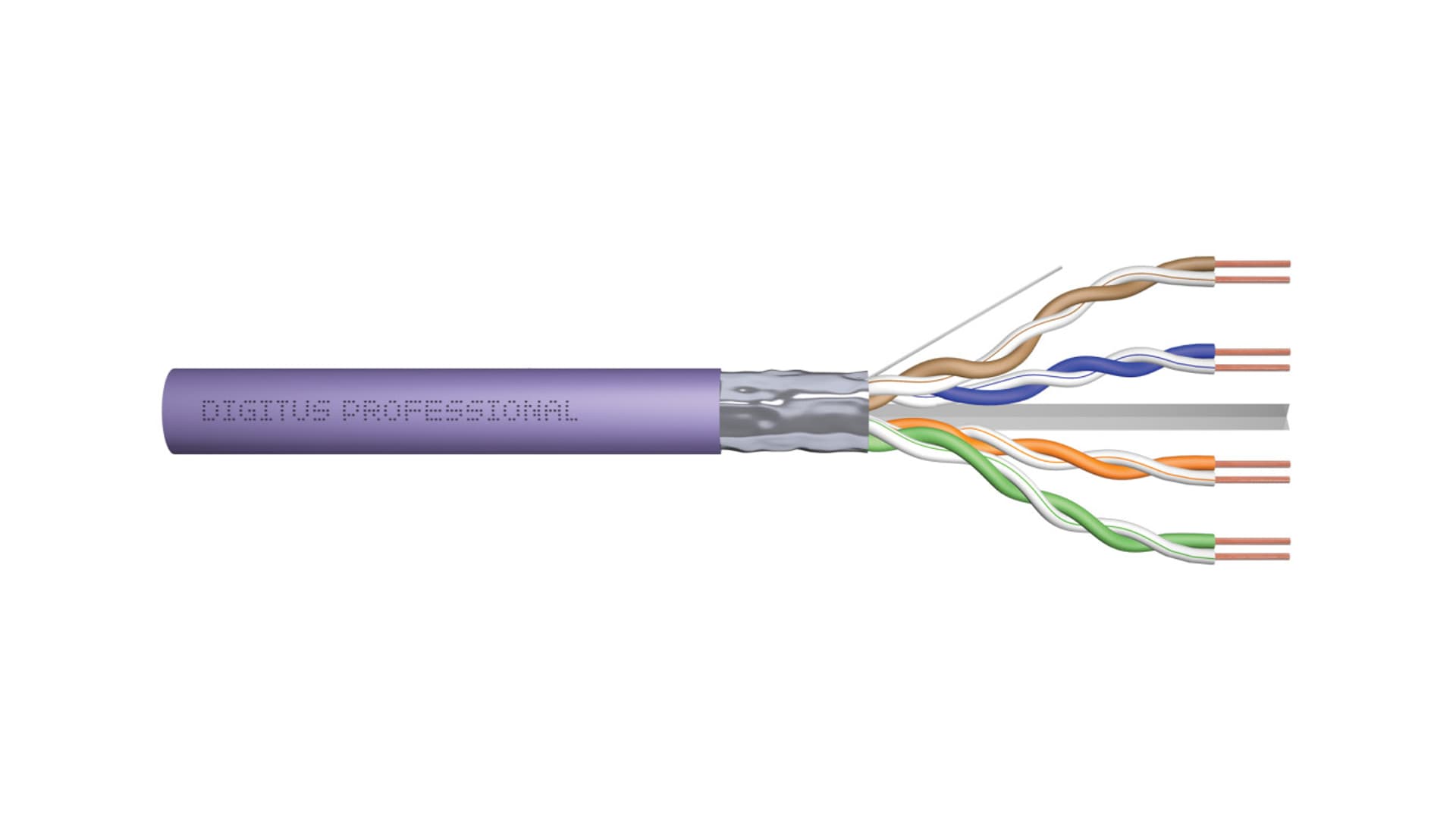 

Kabel teleinformatyczny F/UTP kat.6 4x2xAWG23 LSOH drut fioletowy B2ca DK-1626-VH-5 /500m/