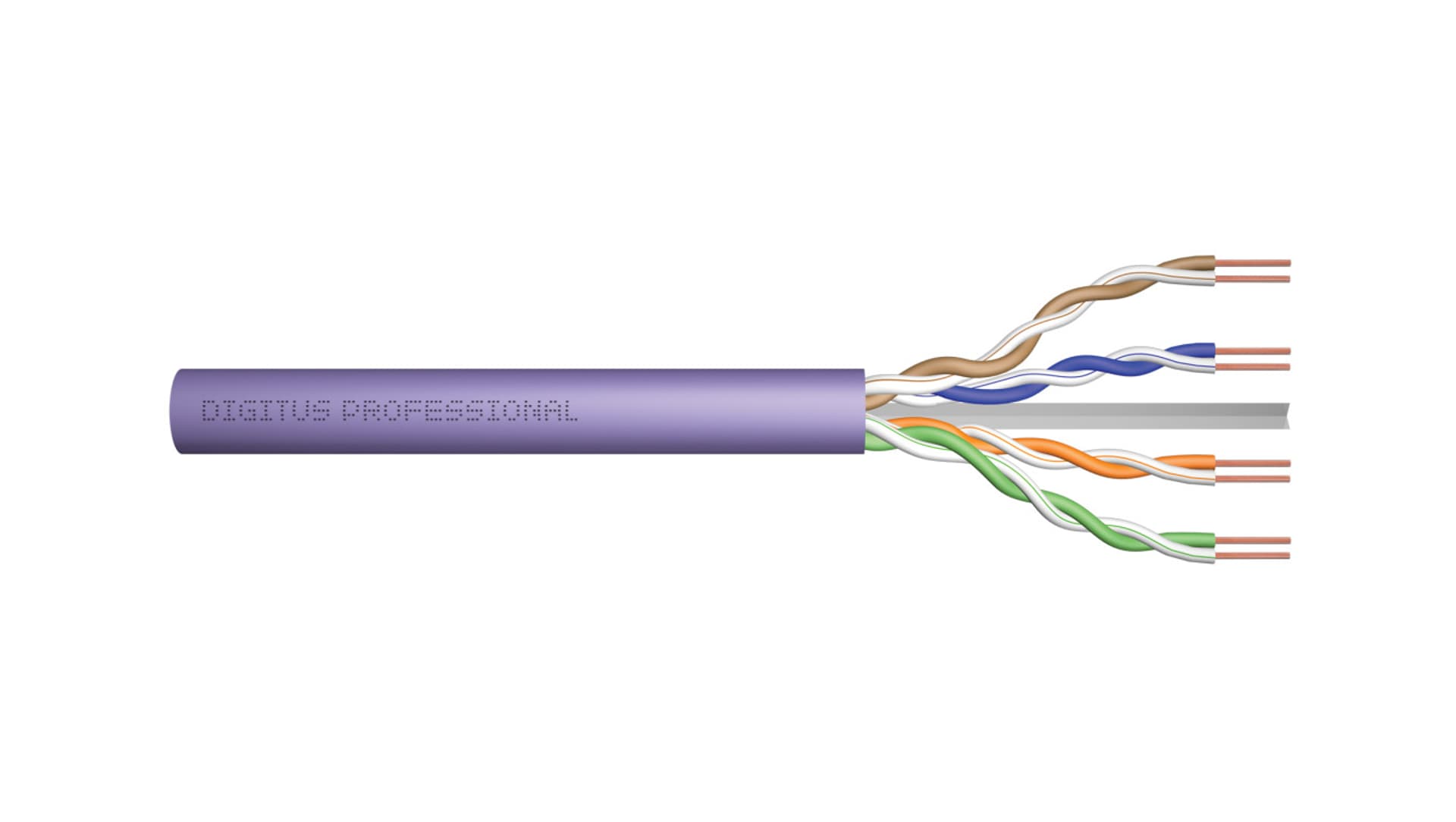 

Kabel teleinformatyczny instalacyjny kat.6, U/UTP, Dca, drut, AWG 23/1, LSOH, 100m, fioletowy