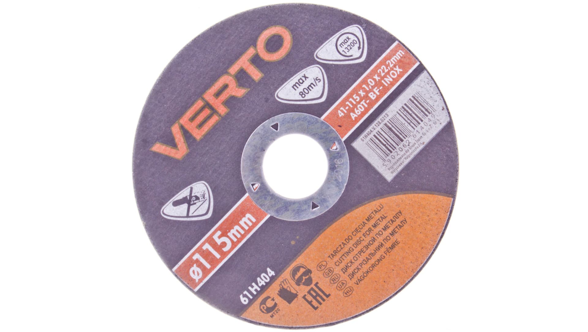 

Tarcza tnąca do metalu 115 x 1.0 x 22.2 mm, INOX